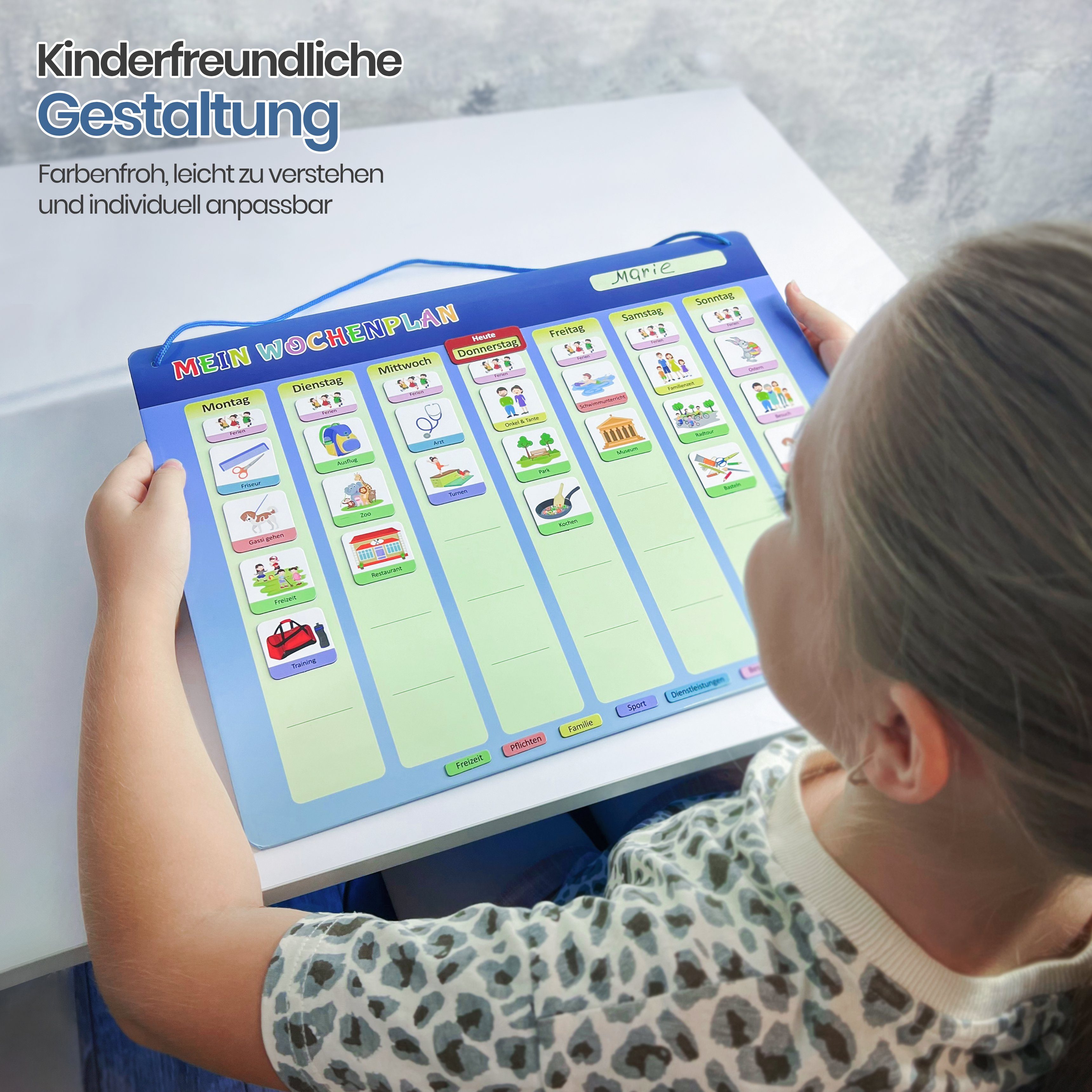 DASIAUTOEM Belohnungstafel Für Kinder - Magnettafel Mit 30 Aufgaben & 70 Sternen - ADHS Hilfsmittel
