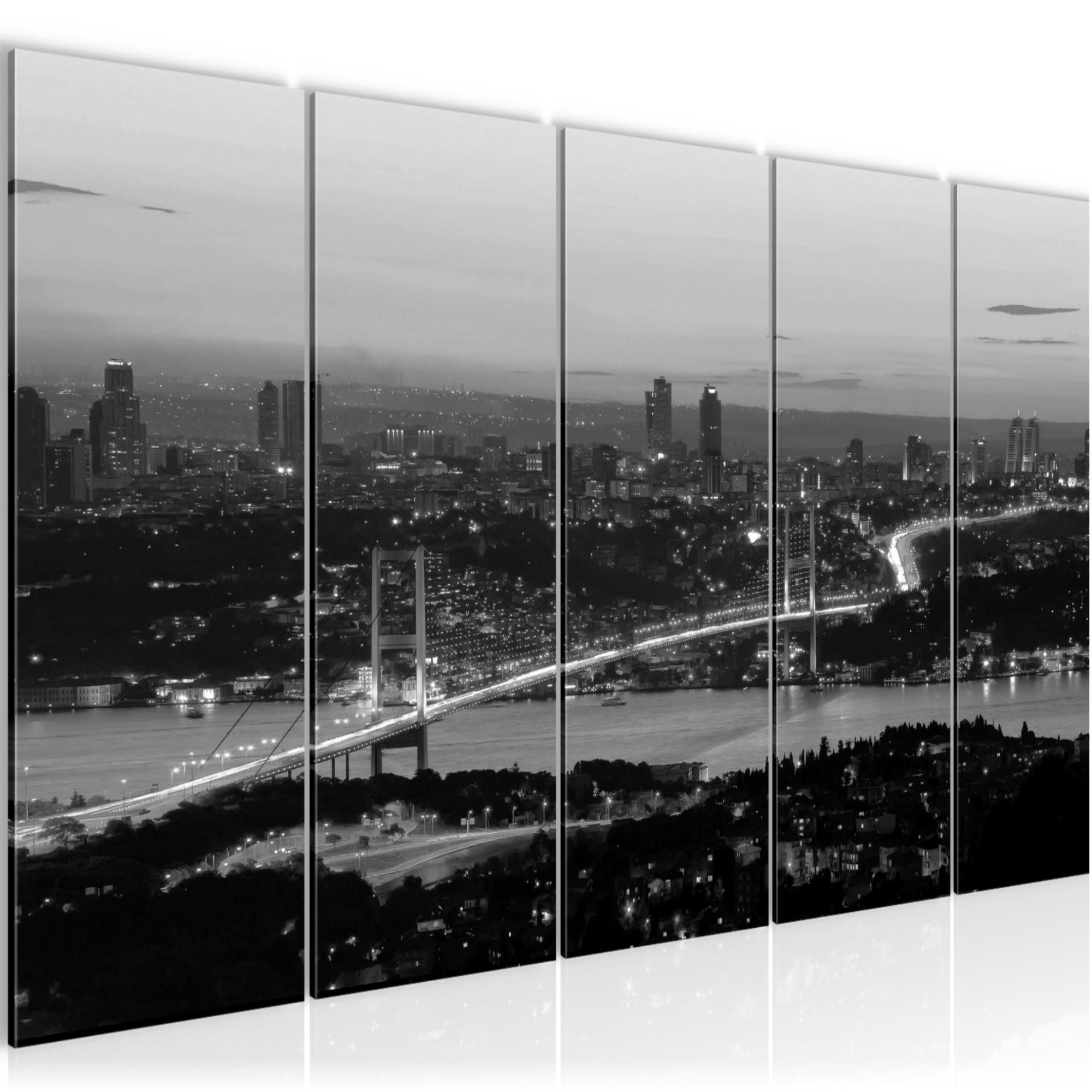 Runa Art Wandbild Istanbul Türkei Schlafzimmer 5 Teilig Made in Germany 603855c, 200L x 80B cm