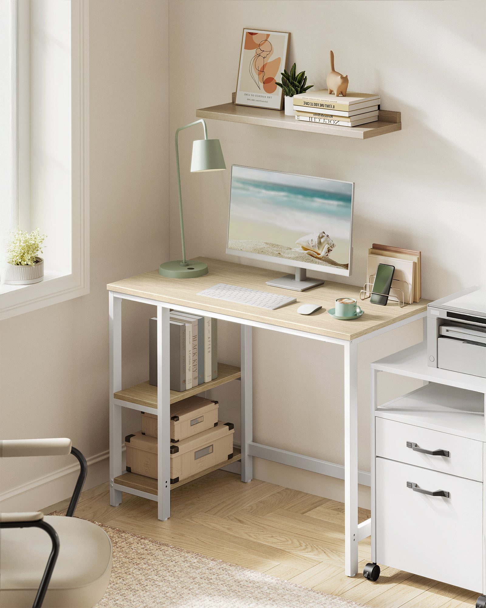 VASAGLE Schreibtisch Computertisch, Tisch, Bürotisch, 100/120/140cm, mit 2 günstig online kaufen