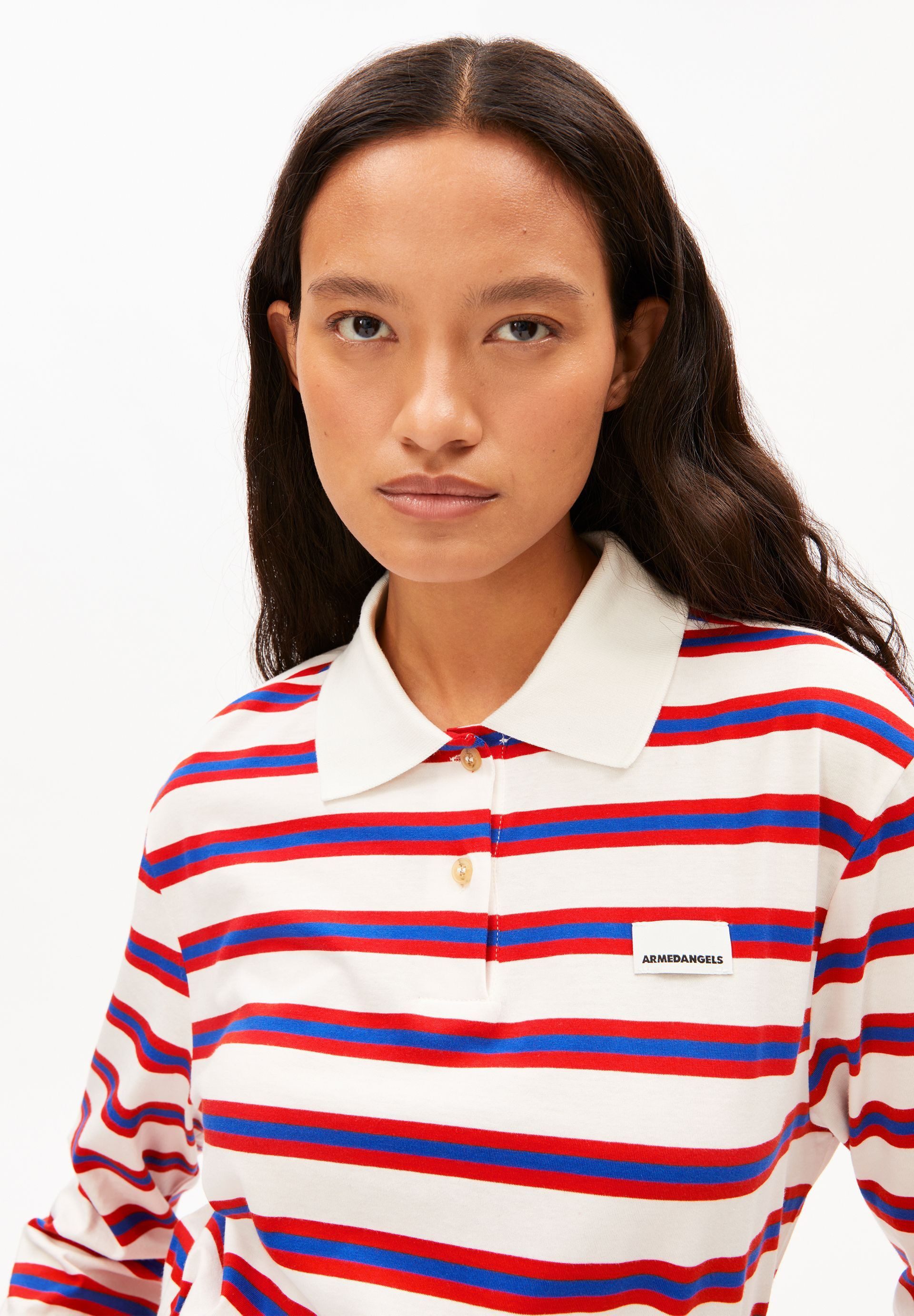 Armedangels Longsleeve STRIPE POLO Longsleeve aus Bio-Baumwolle Loose Fit