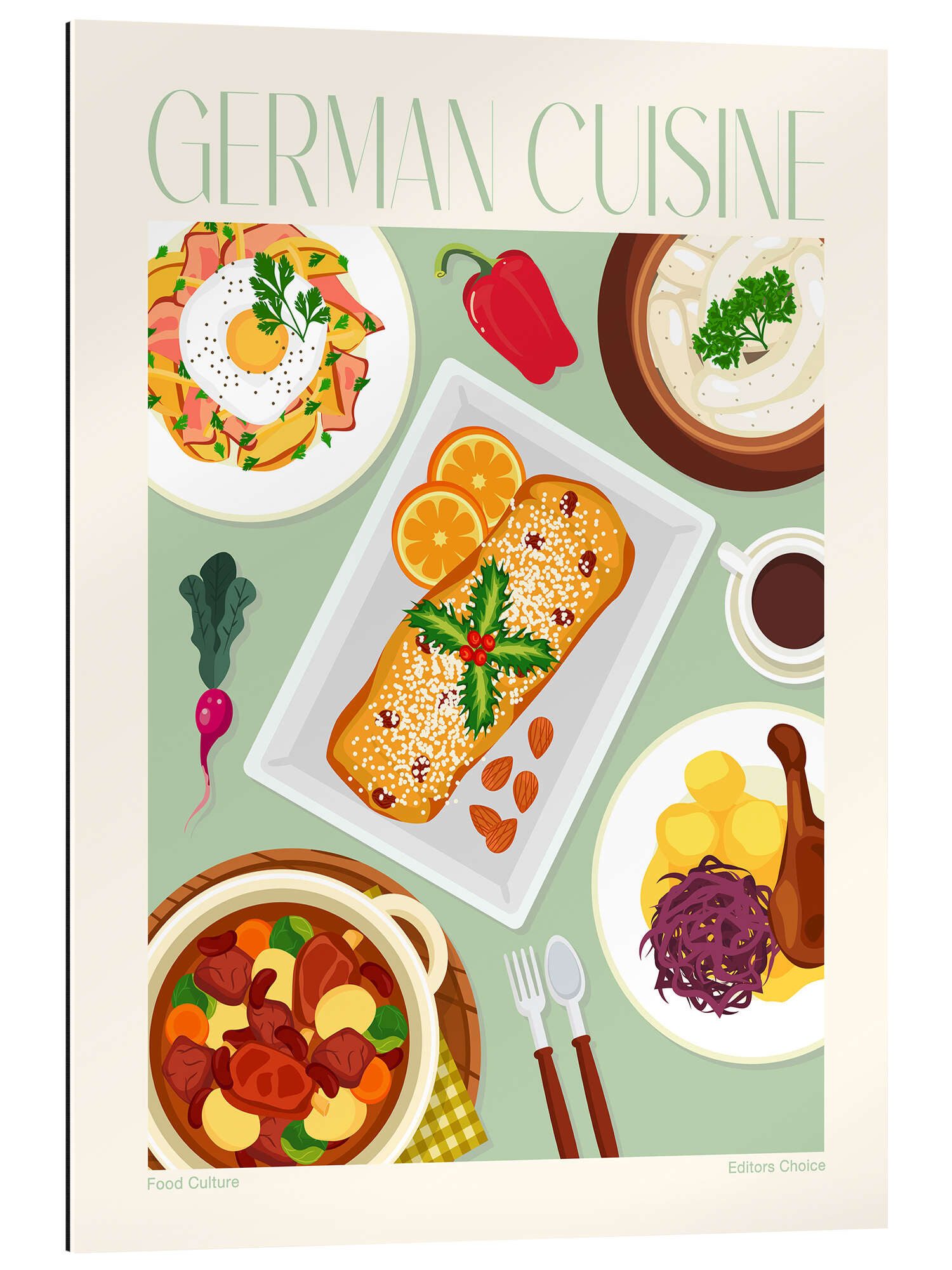 Posterlounge Wandbild Traditional Food - German Cuisine, Editors Choice, erhältlich als Poster, Leinwandbild, Wandsticker oder Acrylglasbild