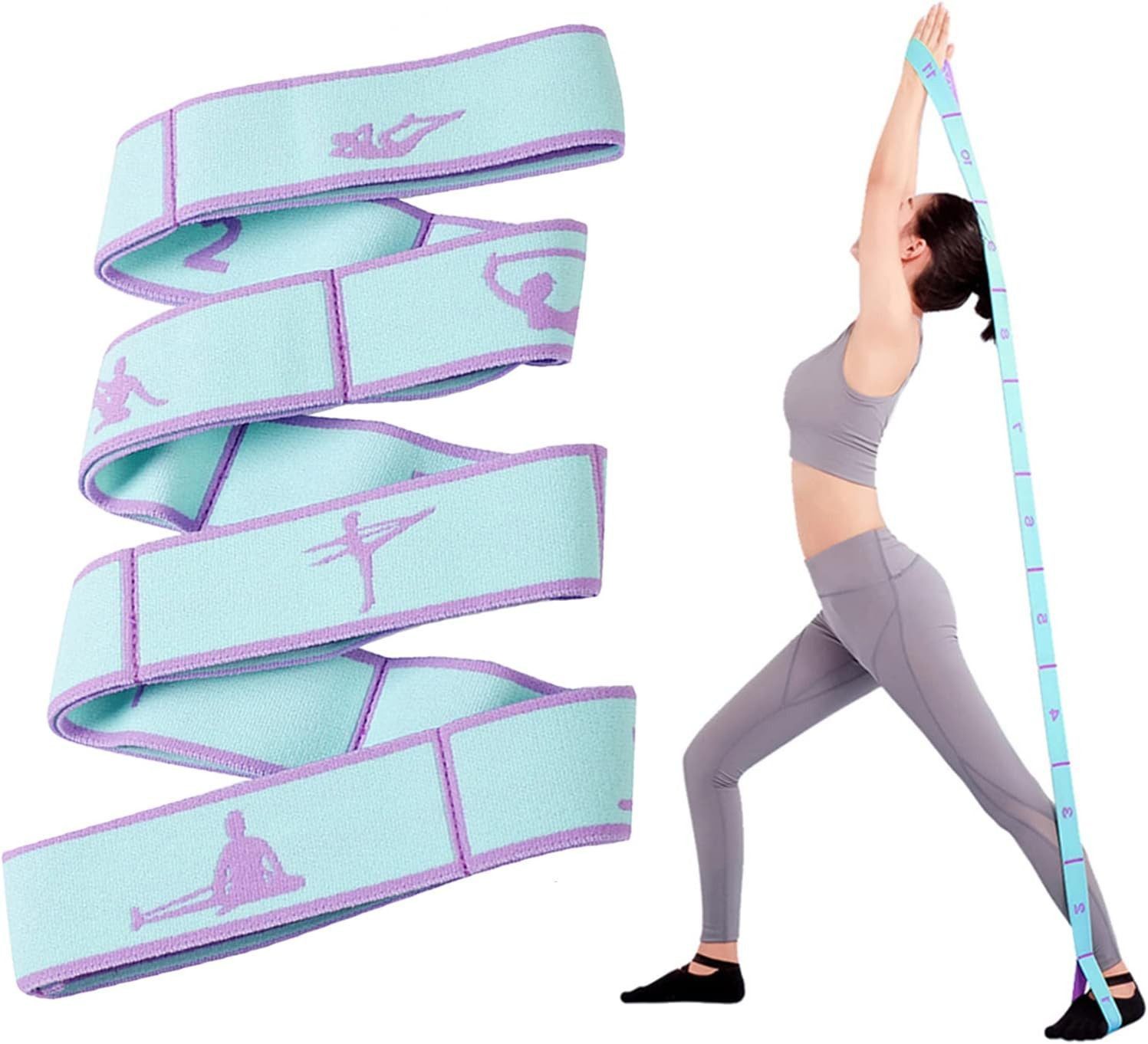 Diwzbyn Trainingsbänder Yoga Stretching Strap, Yoga Stretch Gurt mit 8 Schleifen