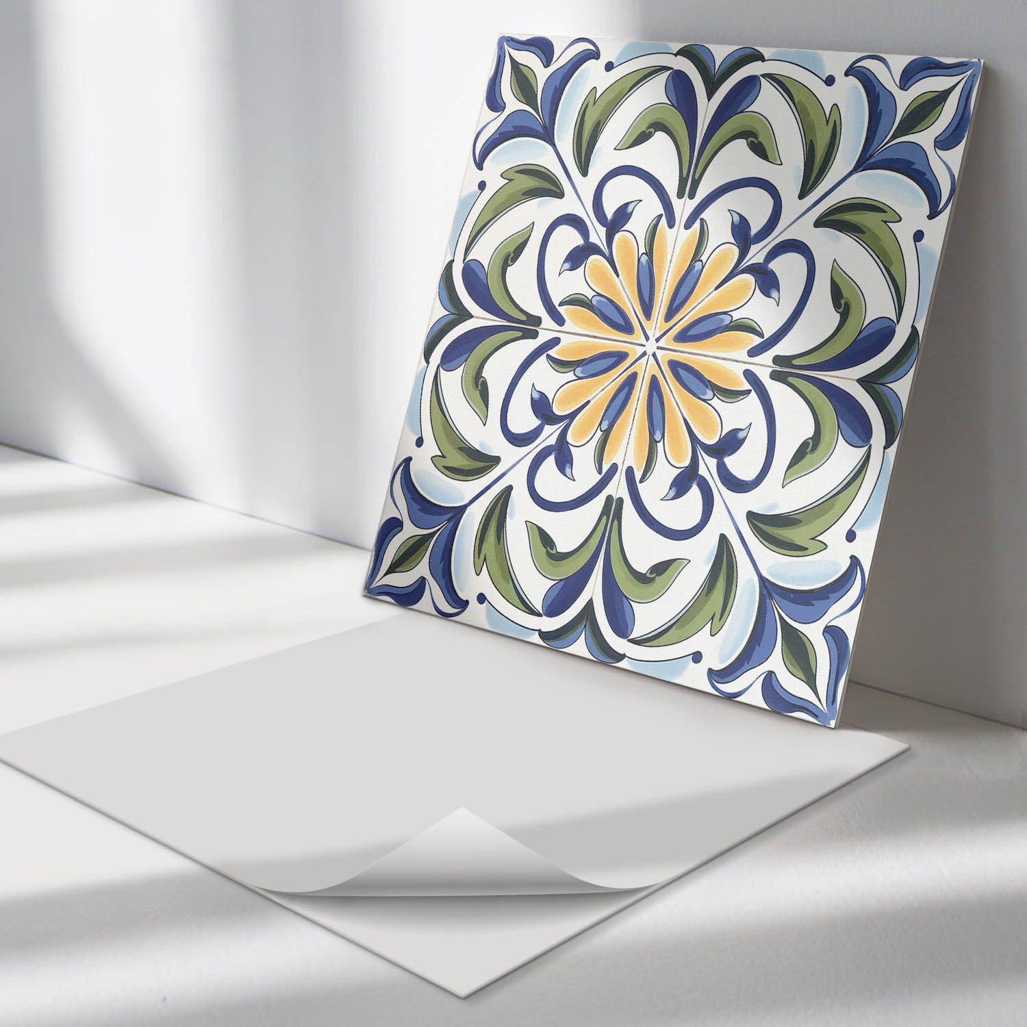 Tulup Wandtattoo Fliesensticker Pflanzenmuster mit Blumen Selbstklebende (20 St)