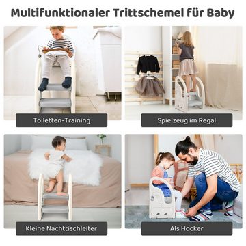 Onasti Baby-Toilettensitz Tritthocker Kinder, Höhenverstellbar Tritt-Schemel Kinderschemel Baby