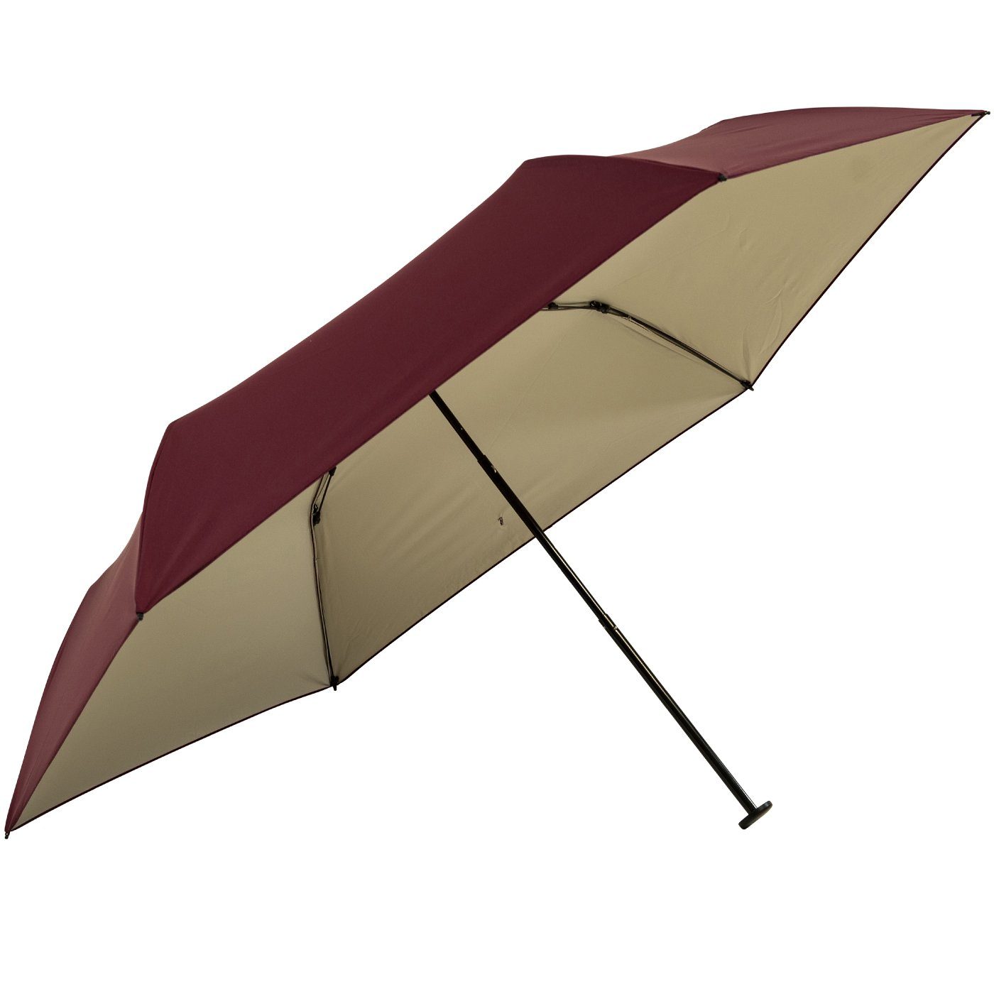 doppler® Taschenregenschirm für und außen UV-Schutz, berry-elfenbein klein winzig Damen, Hingucker - ein sehr berry, leicht, innen elfenbein