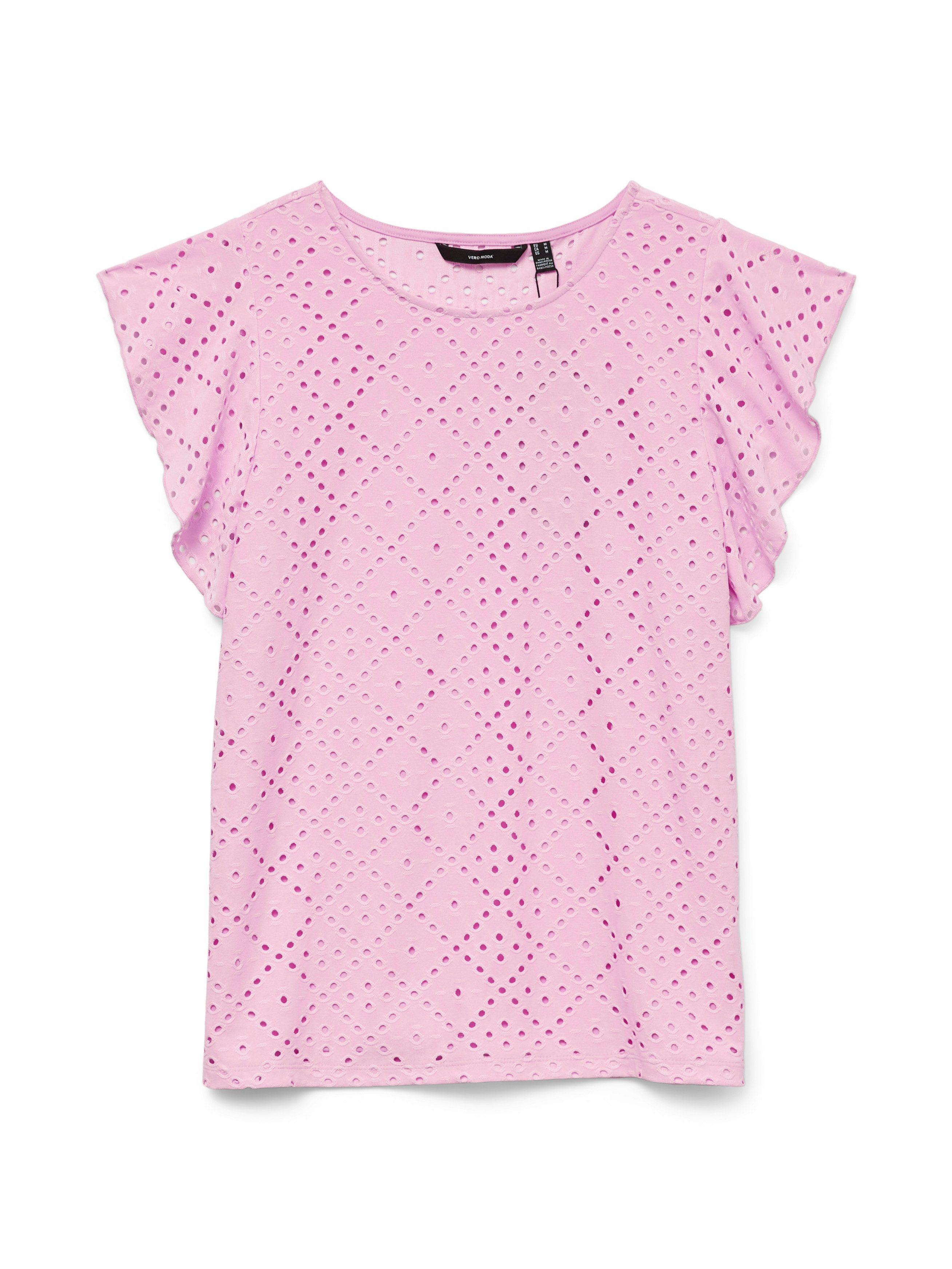 Rundhalsshirt VMTASSA SL FRILL TOP NOOS