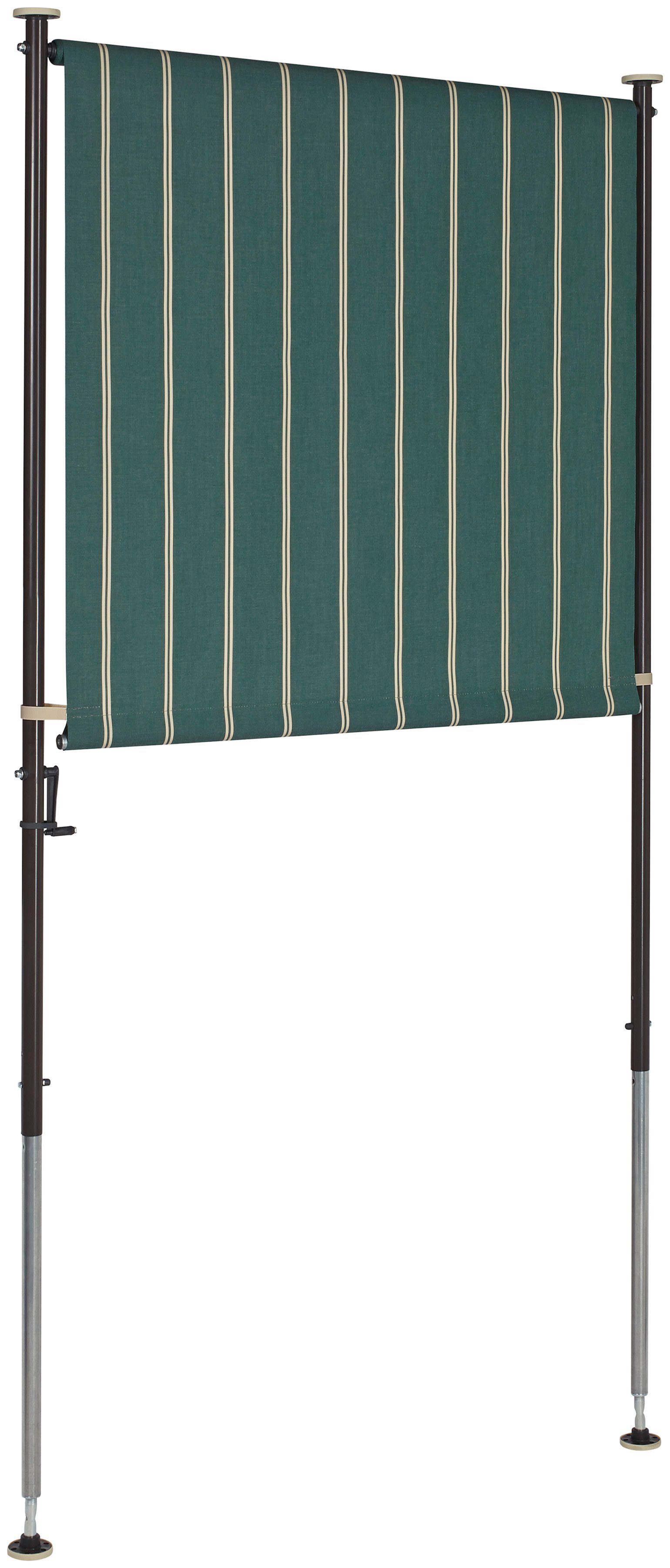 Angerer Freizeitmöbel Klemm-Senkrechtmarkise grün/weiß, BxH: 120x225 cm