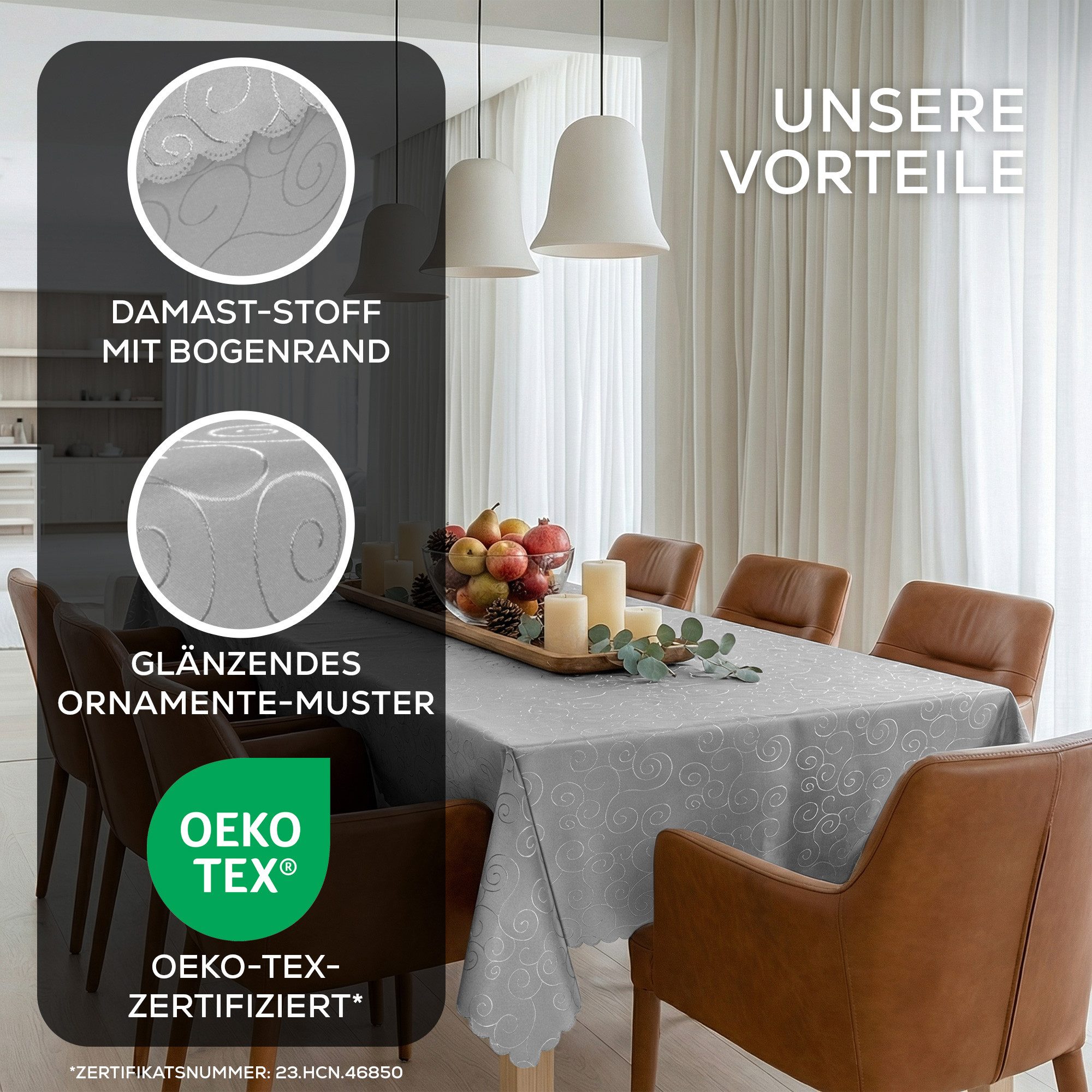 Beautex Tischdecke Tischdecke Ornamente, bügelfrei, fleckabweisend, pflegel günstig online kaufen
