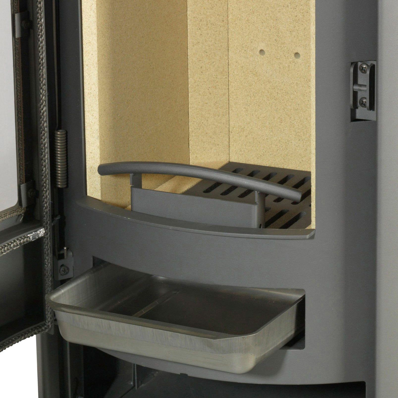 Thermia Kaminofen Olympus V1 Stahl gussgrau, 7 kW, Zeitbrand