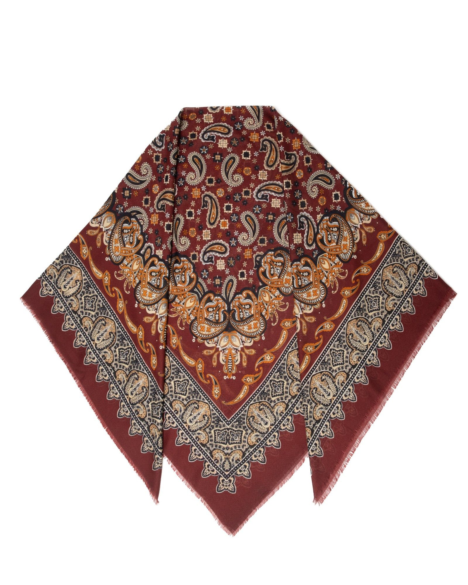 MayTree Modeschal Großes Modetuch Cashmere Feeling 130x130cm Paisley, (Stück, 1-St)