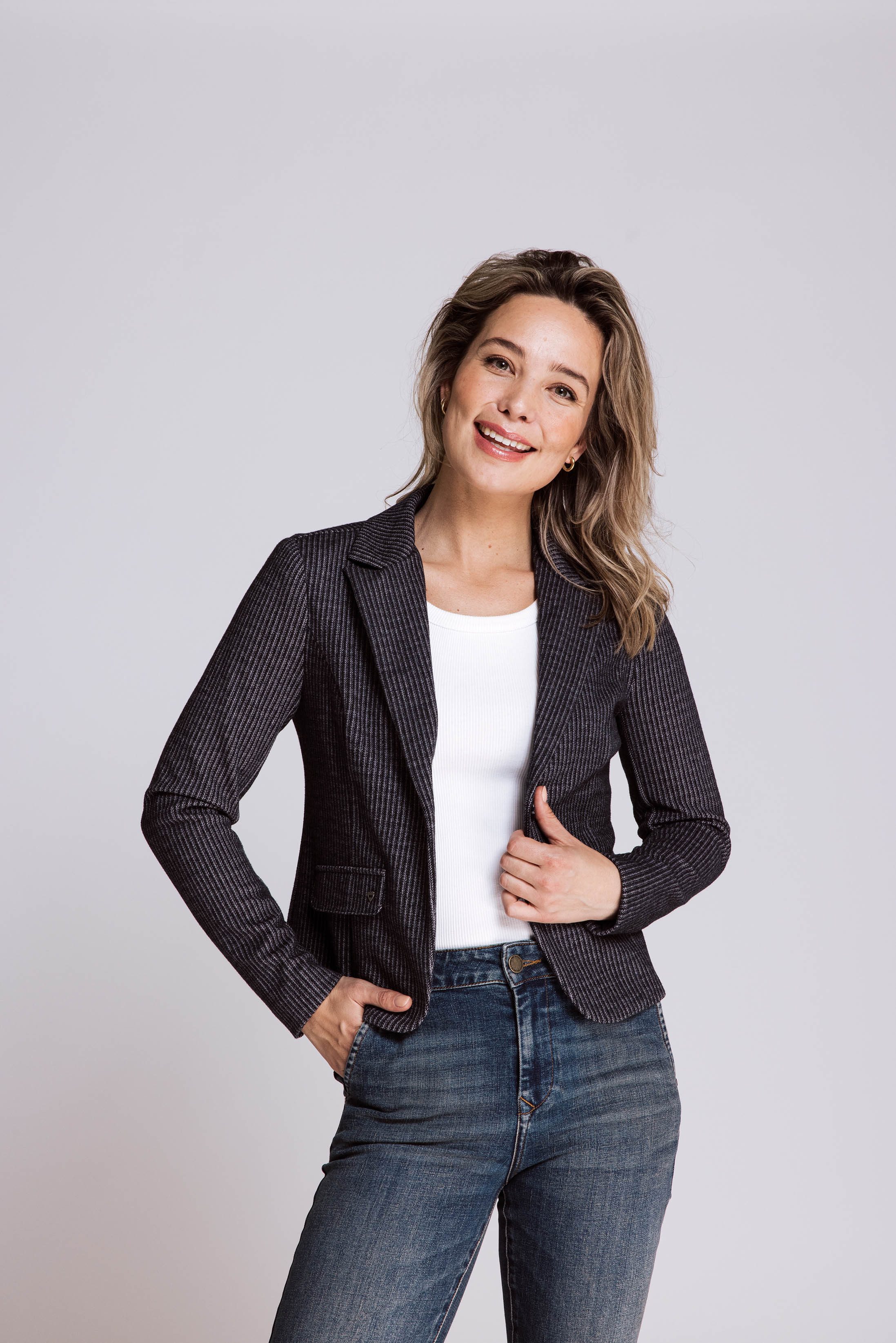 Zhrill Blusenblazer BETSY in Melange Optik günstig online kaufen