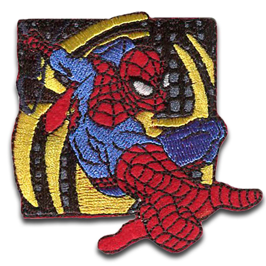 Catch the Patch Aufnäher Bügelbild, Aufbügler, Applikationen, Patches, Flicken, zum aufbügeln, Polyester, Spiderman Comic Netz   - Größe: 6,5 x 6,6 cm