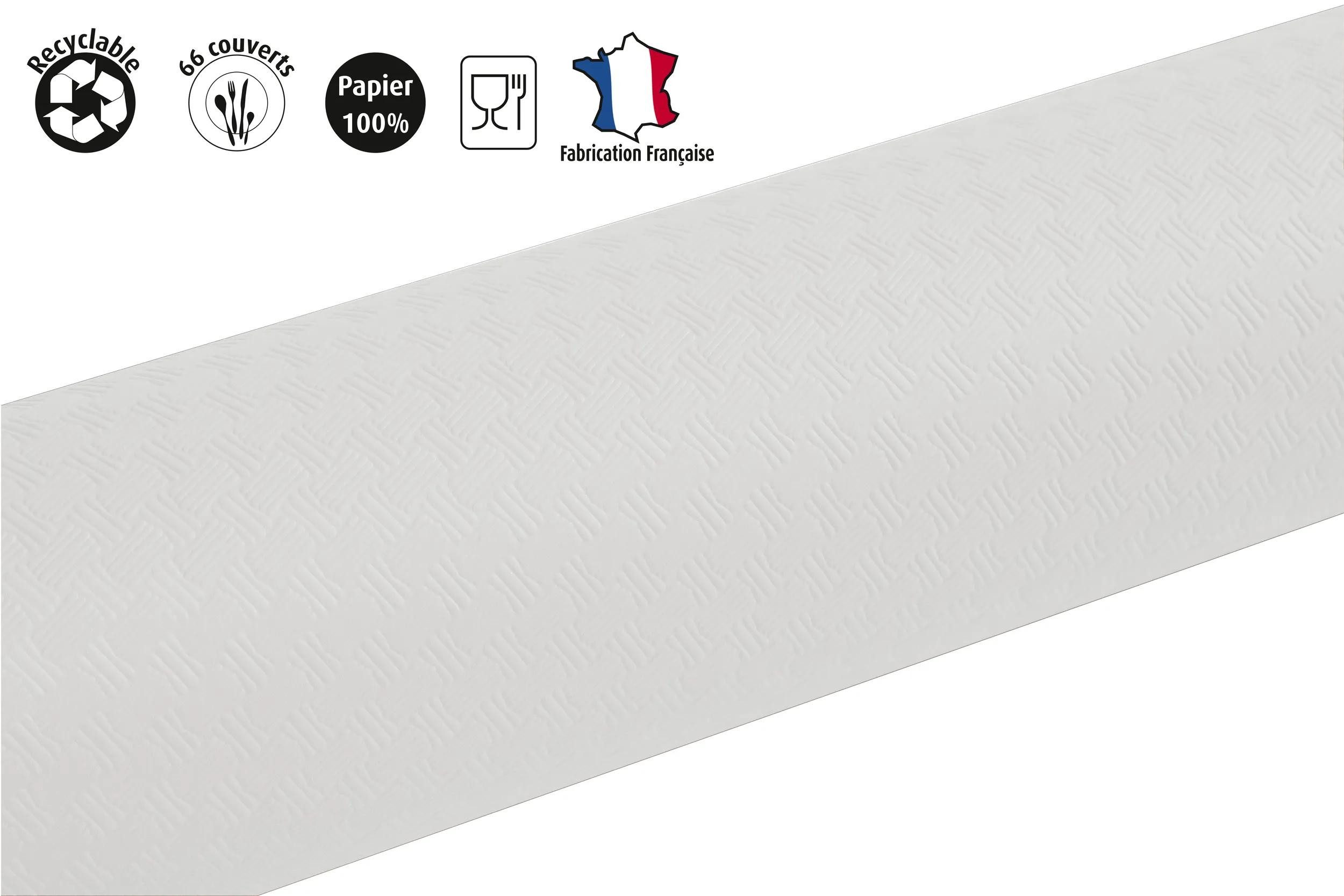 PROnappe Tischband 9x Tischdecke auf Rolle, Papier, Leineneffekt 1,18x20m Weiß R802001I, Nappes rouleaux papier gaufré