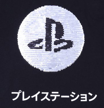 Sarcia.eu Kurzarmbluse Schwarze Bluse mit PlayStation-Pailletten 12-13 Jahre