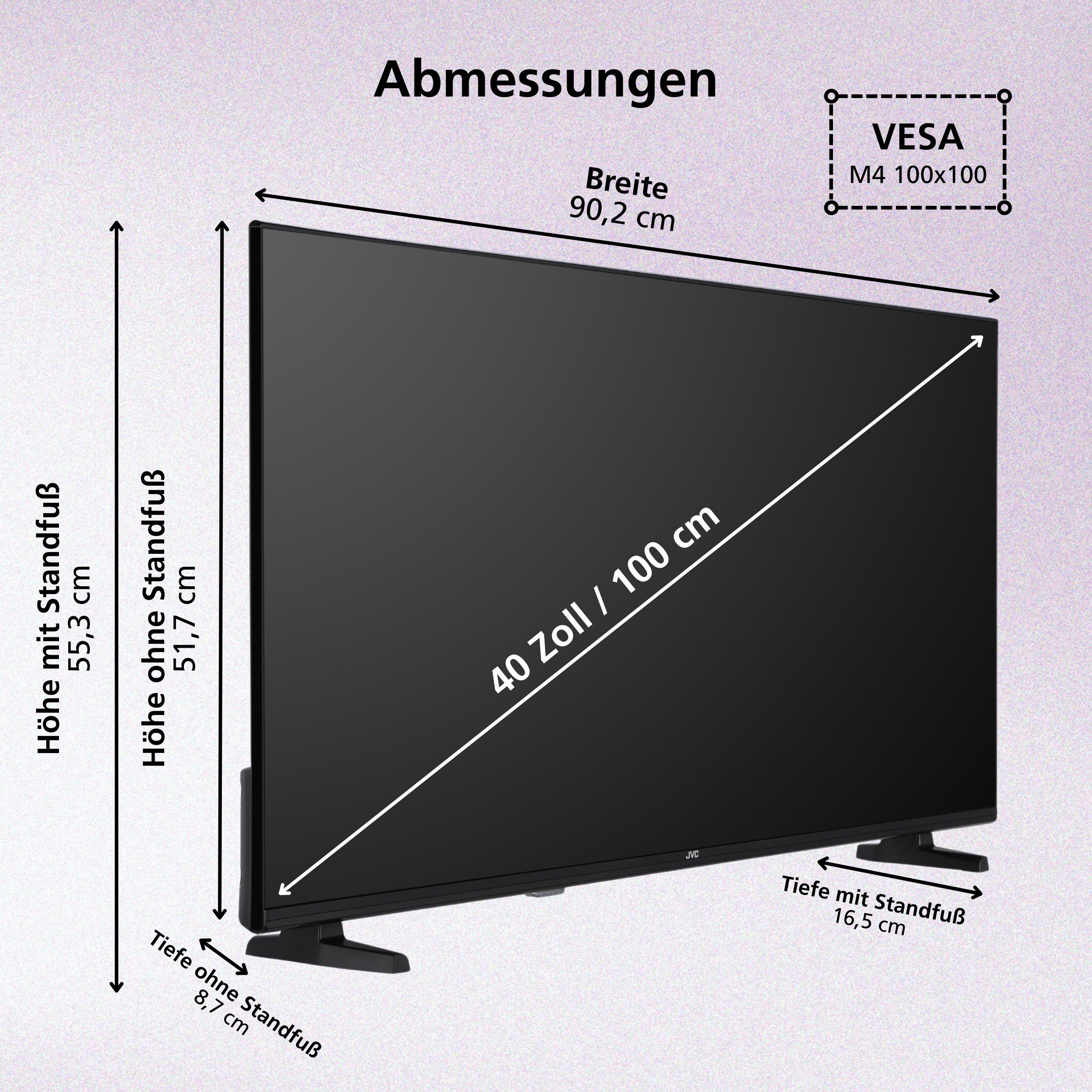 JVC LT-40VRF3555 LCD-LED Fernseher (100 cm/40 Zoll, Full HD, Fire TV, Fire TV / Smart TV, HDR, Alexa Built-In, Triple-Tuner)