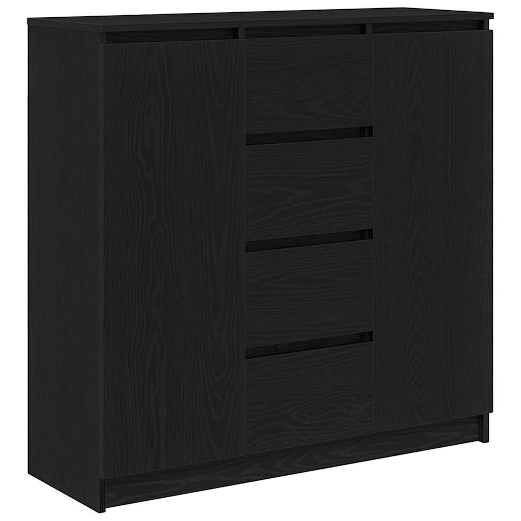 vidaXL Sideboard Sideboard mit Schubladen Schwarz Eichen-Optik 100,5x35x98,5 cm (1 St)