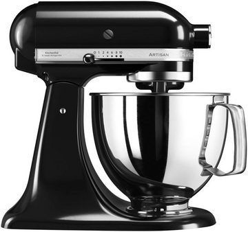 KitchenAid Küchenmaschine 5KSM125EOB, 300 W, 4,8 l Schüssel, mit Gratis Glasschüssel+3 Nudelvorsätzen