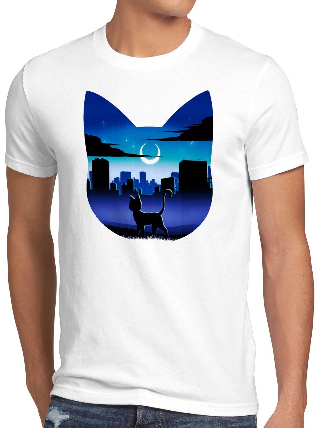 style3 T-Shirt Luna Cityscape sailor moon crystal anime manga bunny