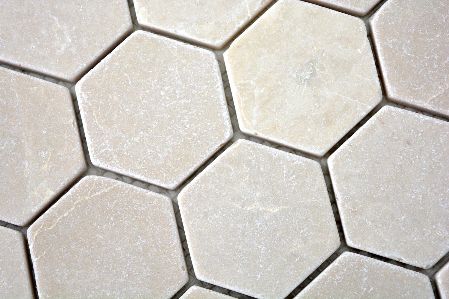 Matten matt Marmormosaik Mosaikfliesen 10 Mosani beige / Mosaikfliesen Hexagon