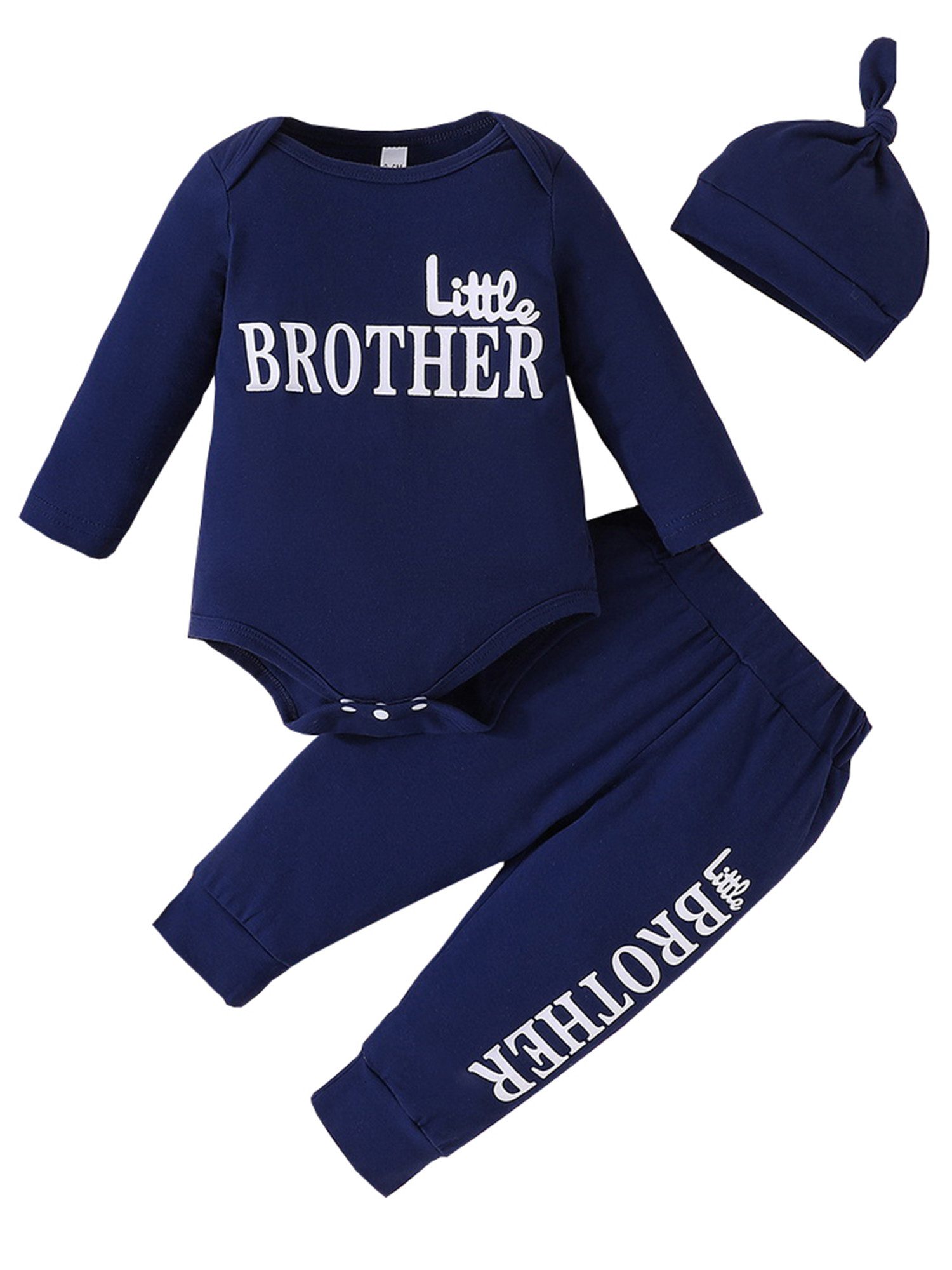 Strampler Blauer Strampler Anzug aus Baumwolle, lässiger Anzug für Baby Jungen