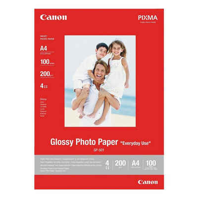 Canon Fotopapier Glossy Photo Paper, Format A4, glänzend, 200 g/m², 100 Blatt