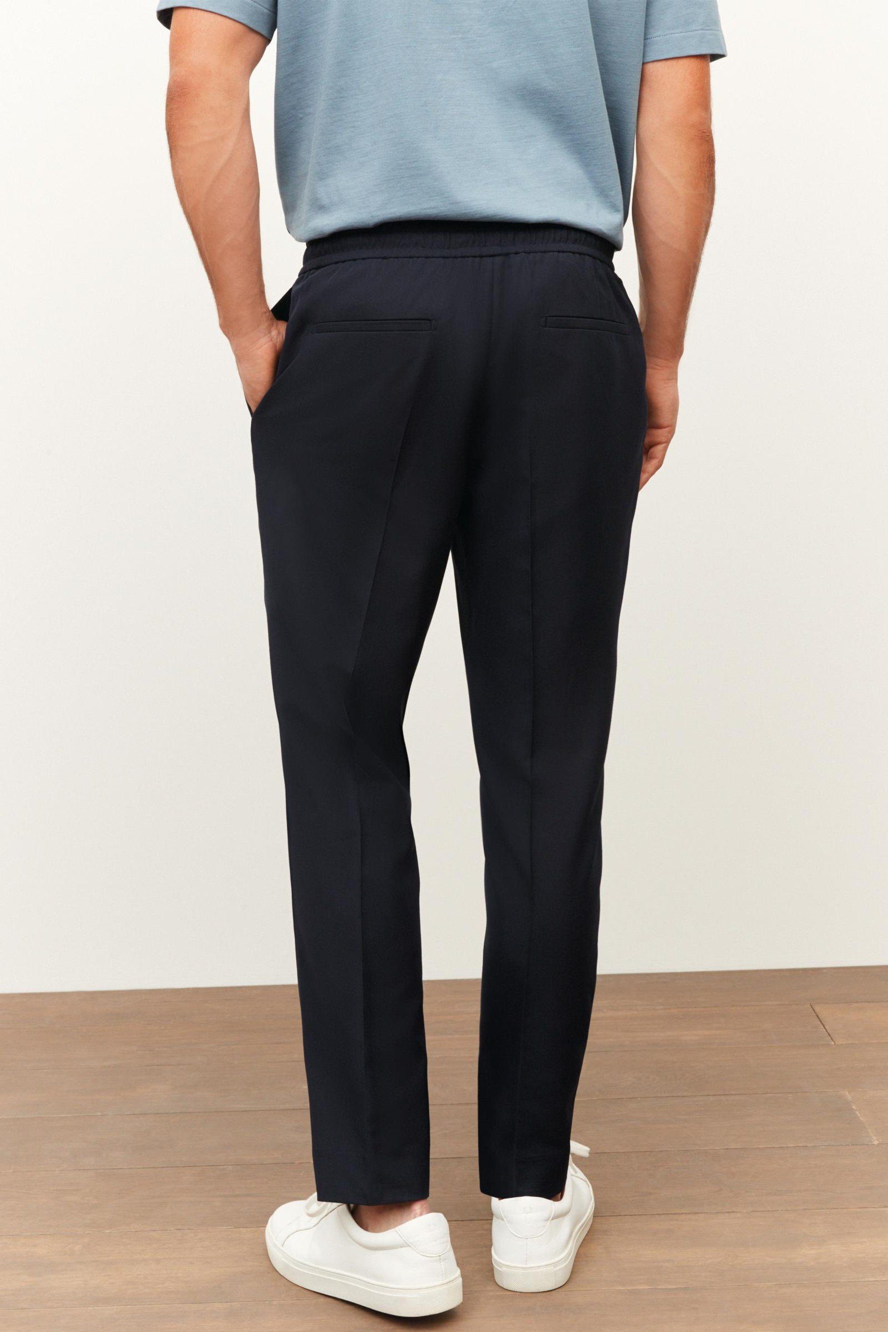 Next Anzughose Eleganter Anzug: Jogginghose Navy Slim Blue im Fit (1-tlg) Tapered