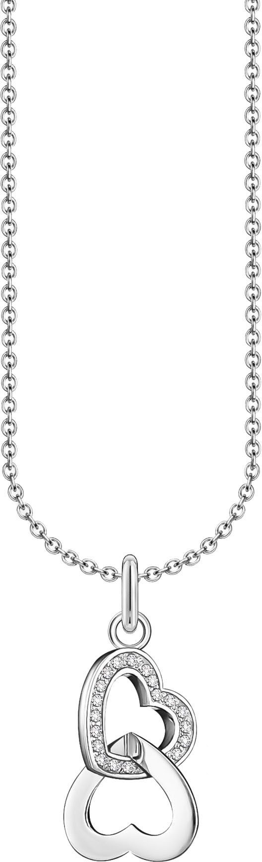 THOMAS SABO Kette mit Anhänger mit verschlungenen Herzen, mit Zirkonia (synth)