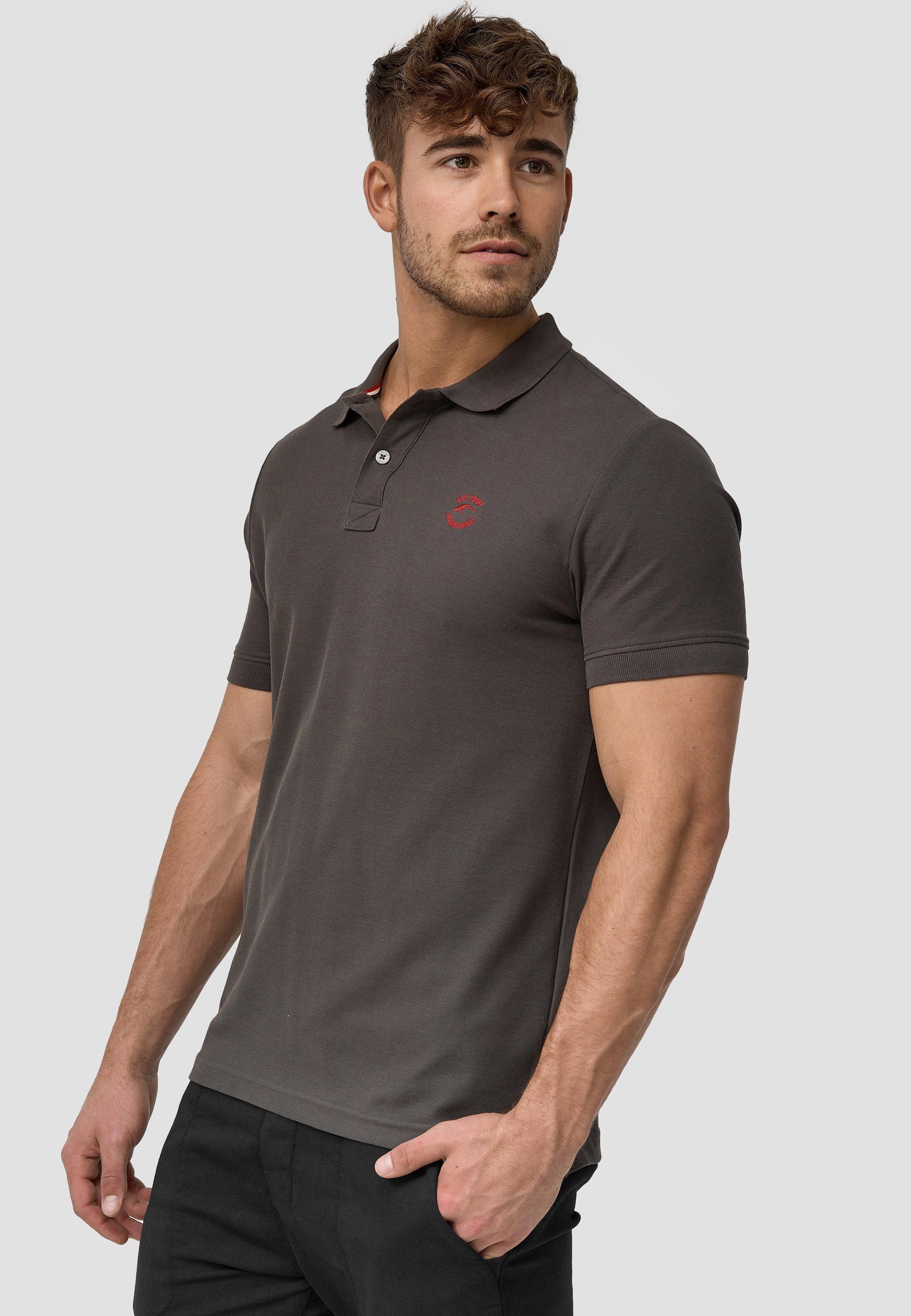 Indicode Poloshirt Herren Wadim Polo Shirt Herrenshirt mit feiner Logo-Stickerei auf der Brust