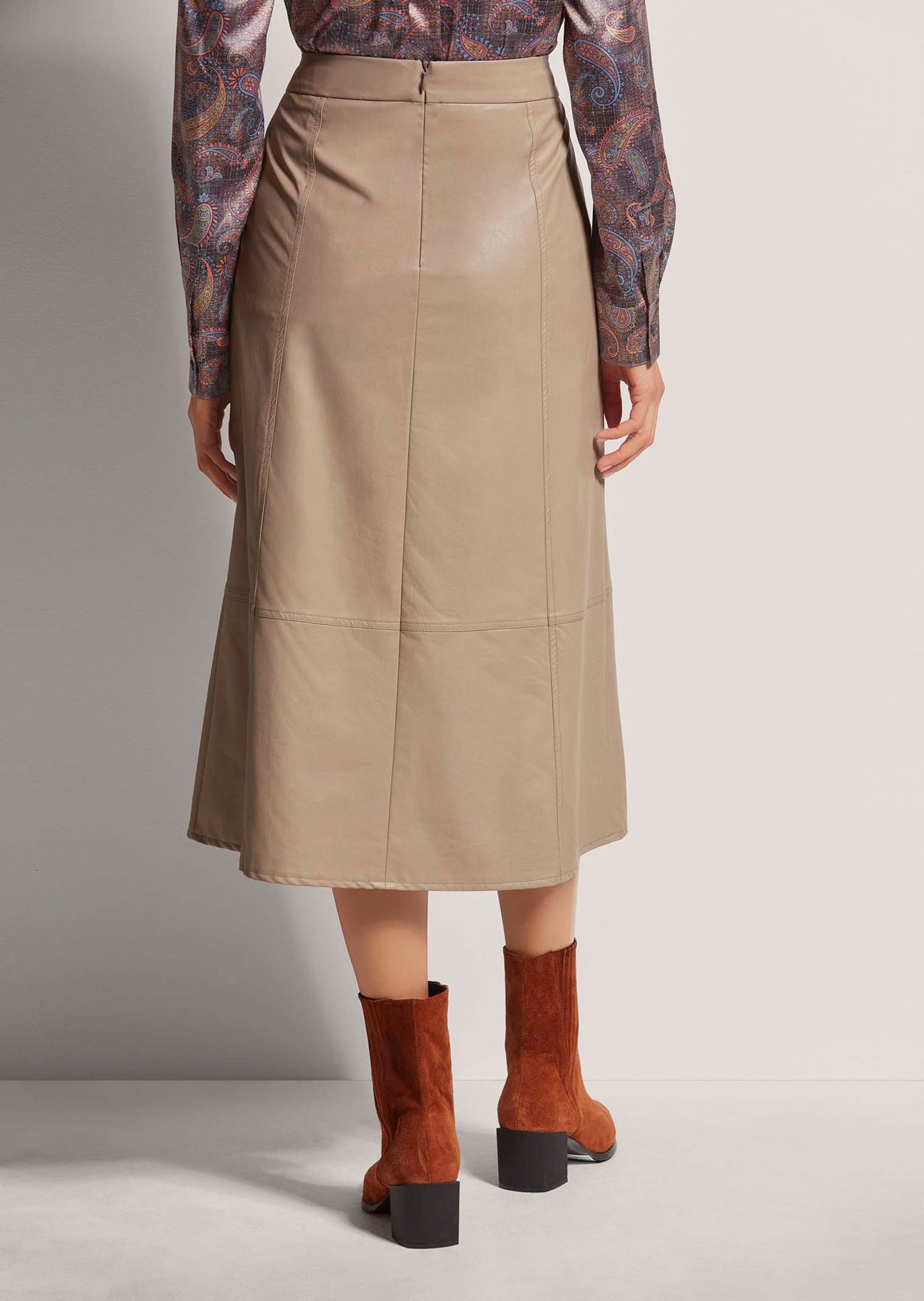 MADELEINE Maxirock Schwungvoller Rock im Leder-Look