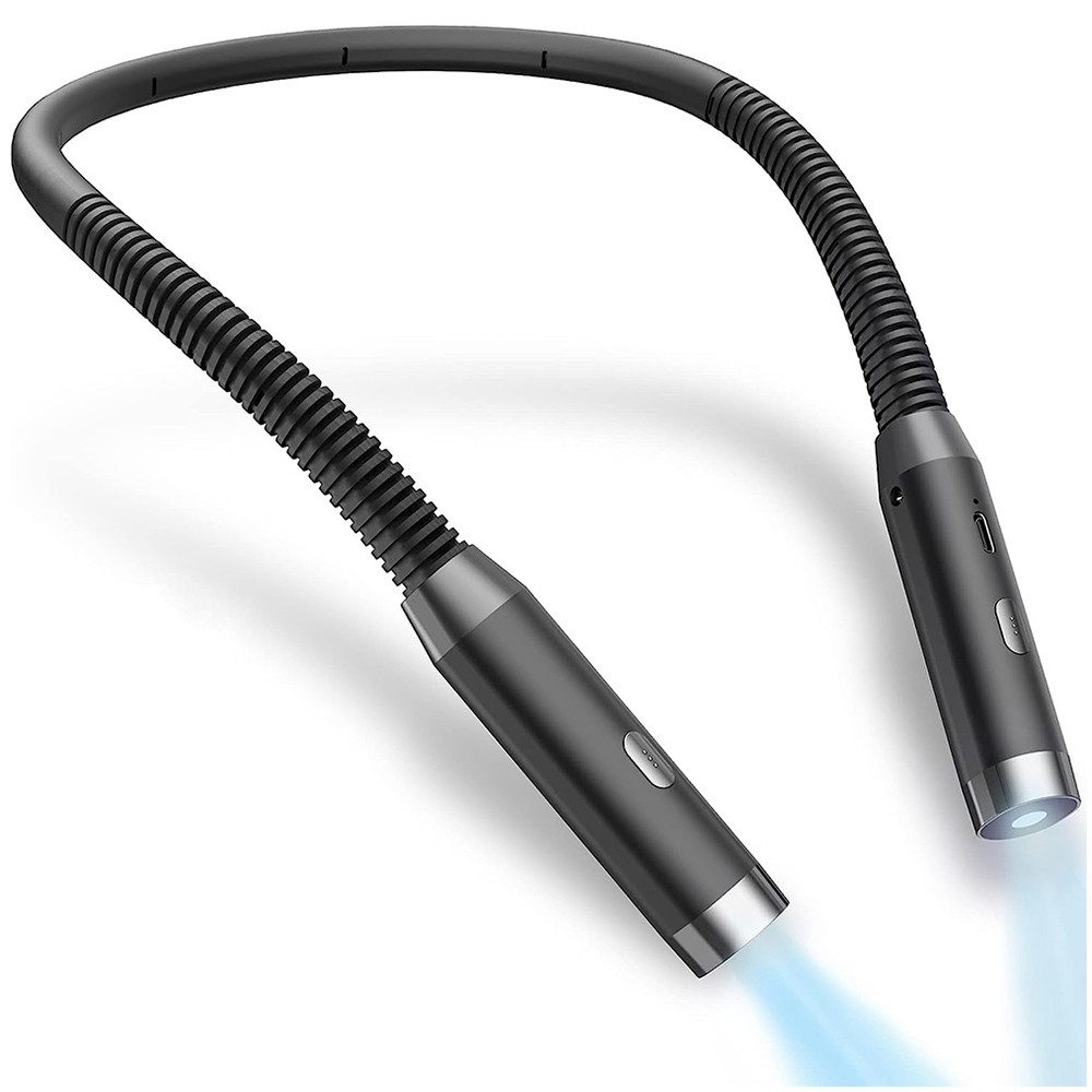 Sunicol LED Leselampe Hals Leselampe Buch, 3 Farben und 3 Helligkeitsstufen, Wiederaufladbar, Halslampe für Lesen Stricken Häkeln Nähen Campen Reparieren