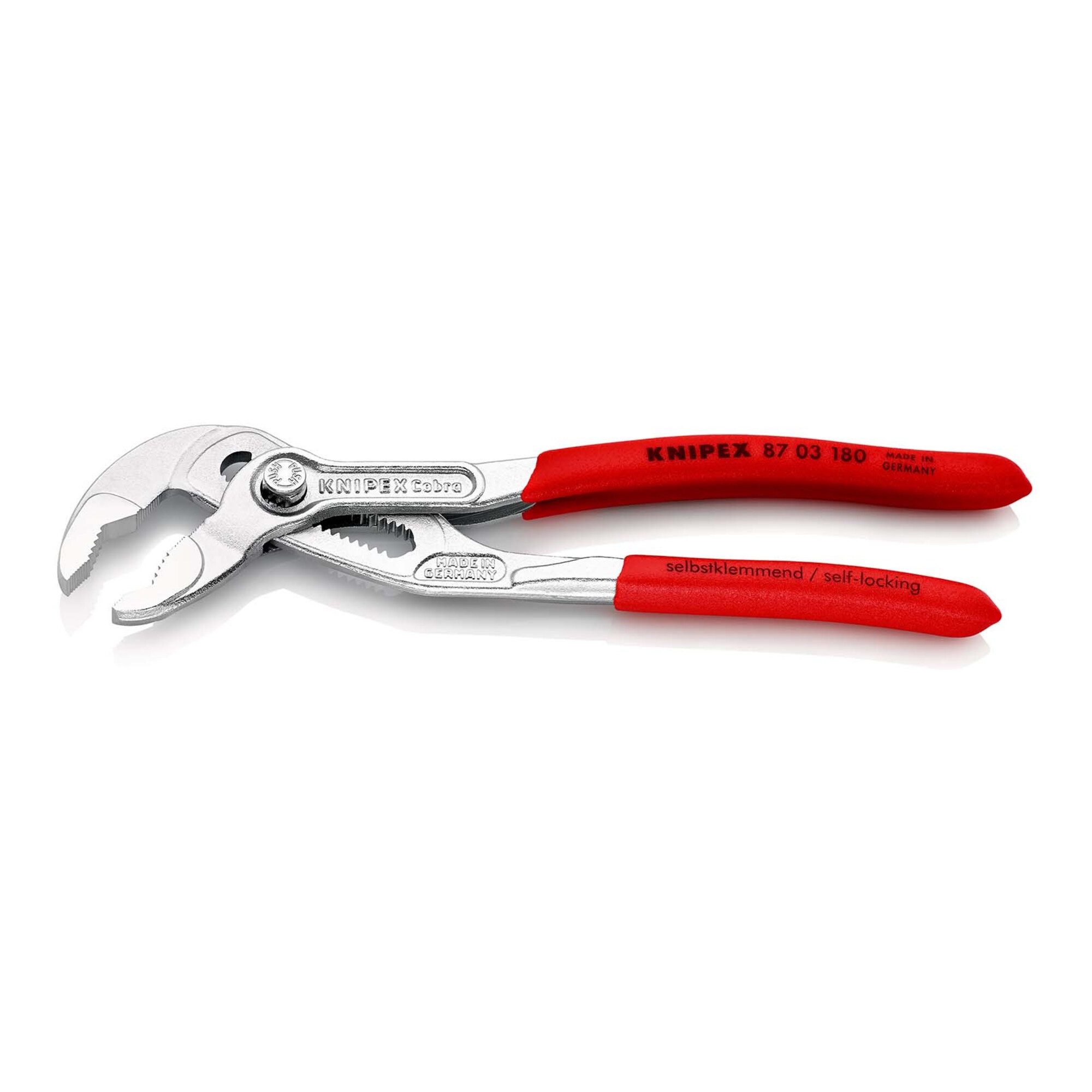 Knipex Wasserpumpenzange KNIPEX 87 03 180 Cobra® Hightech-Wasserpumpenzange mit rutschhemmendem