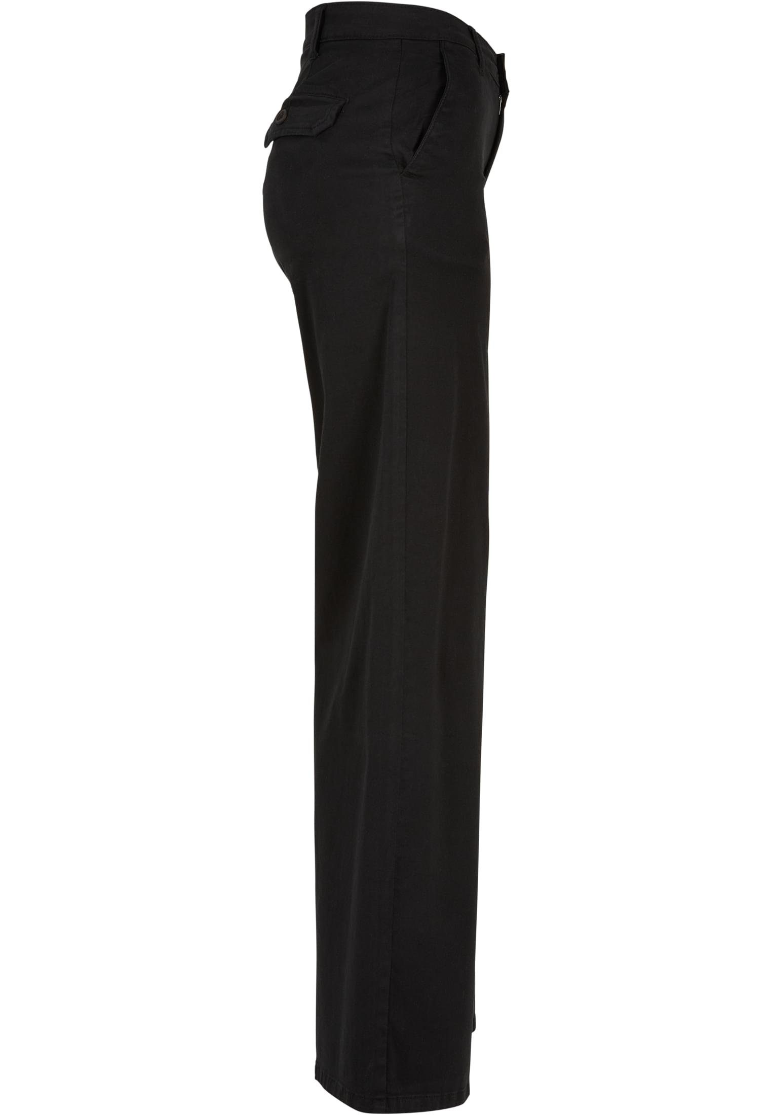 Wide Ladies Chino Leg High Waist black Damen Chinos CLASSICS Pants URBAN (1-tlg)