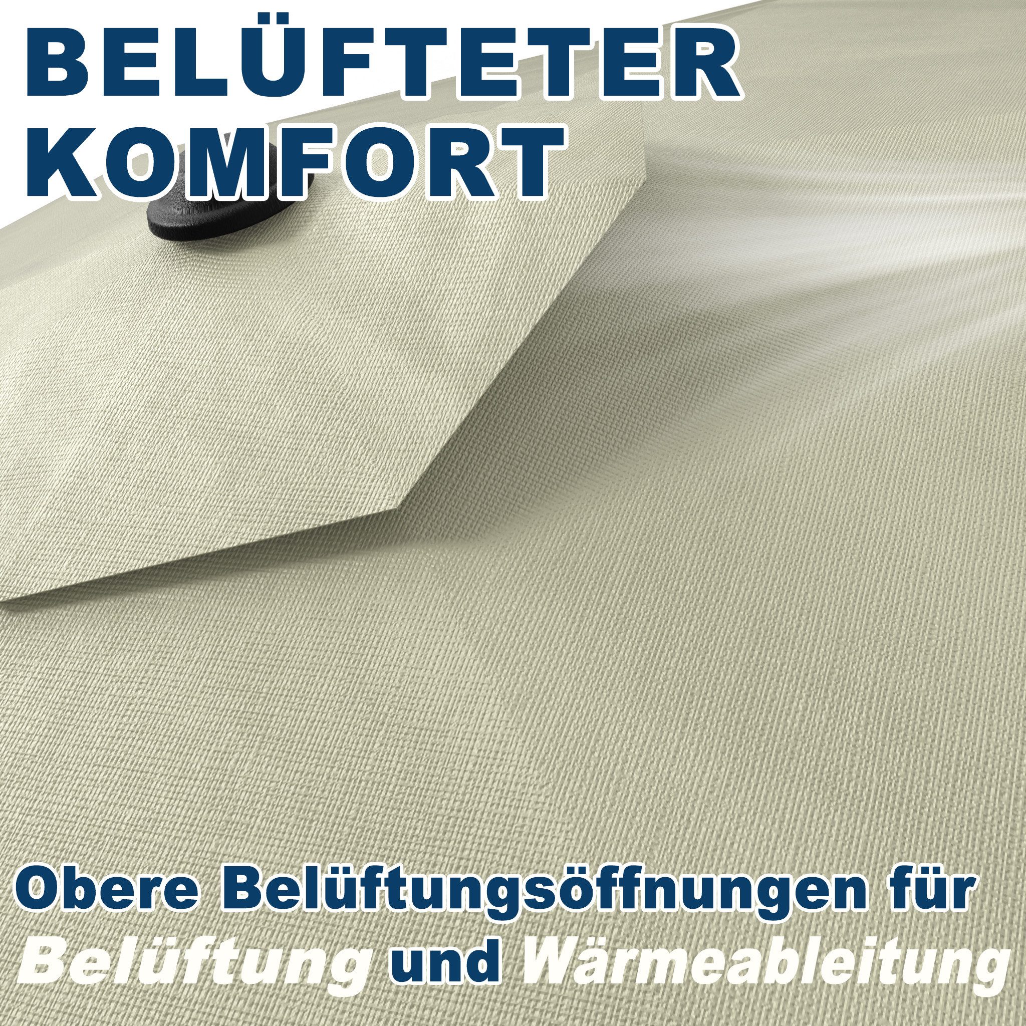 FIVMEN Sonnenschirm 300cm Solarbetriebene mit LED Sonnenschirm mit Kurbel Marktschirm, UV-Schutz Kurbelschirm für Garten & Terrasse – Bild 5 von 5