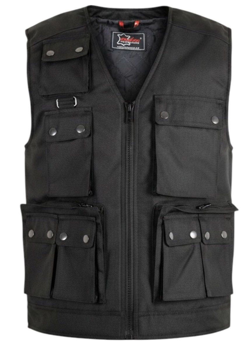Funktionsweste Herren Weste Schwarz Outdoor Utility viele Taschen winddicht