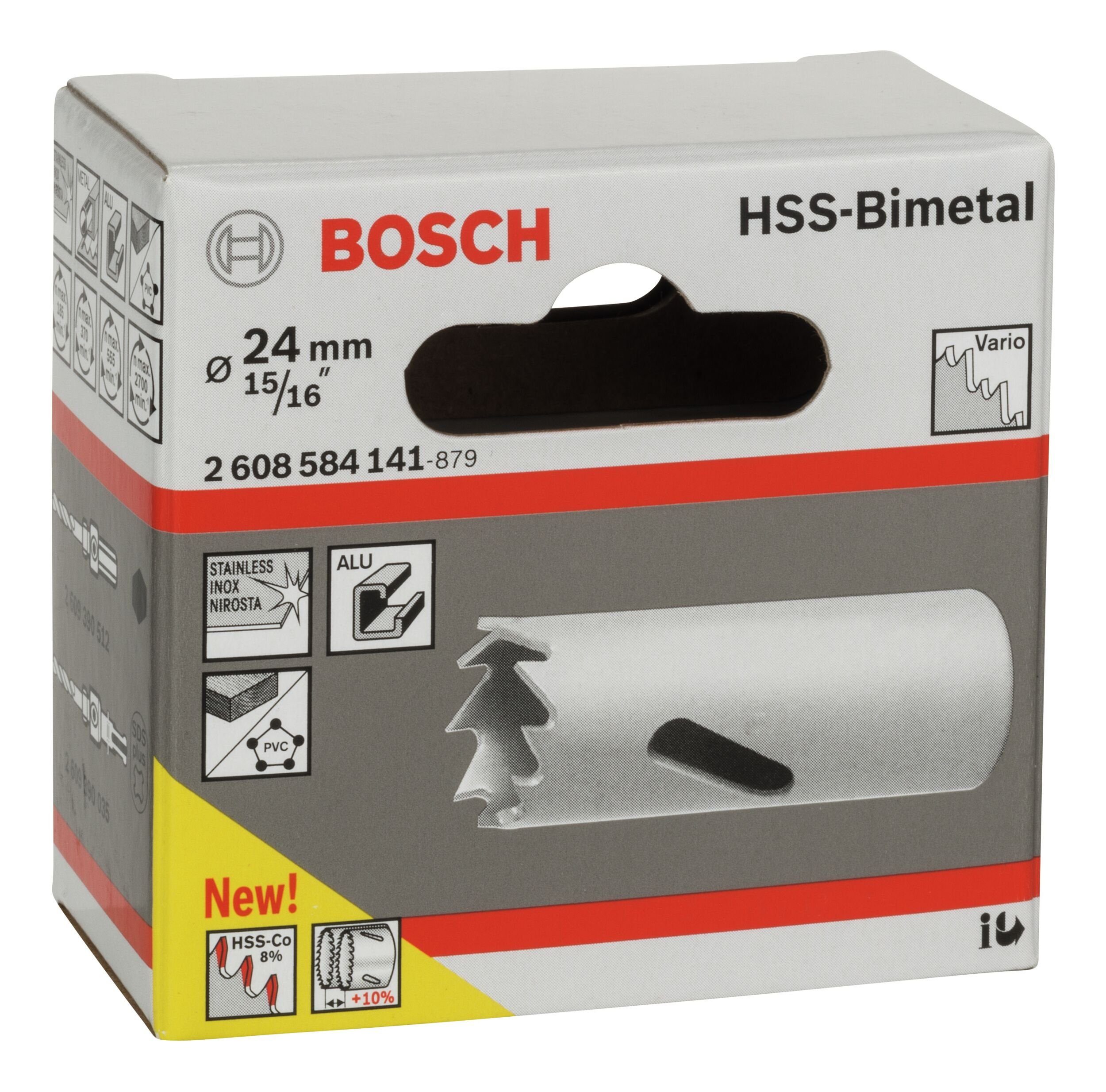 24 HSS-Bimetall Lochsäge, BOSCH Ø / Standardadapter 15/16" Accessories Bosch - mm, für