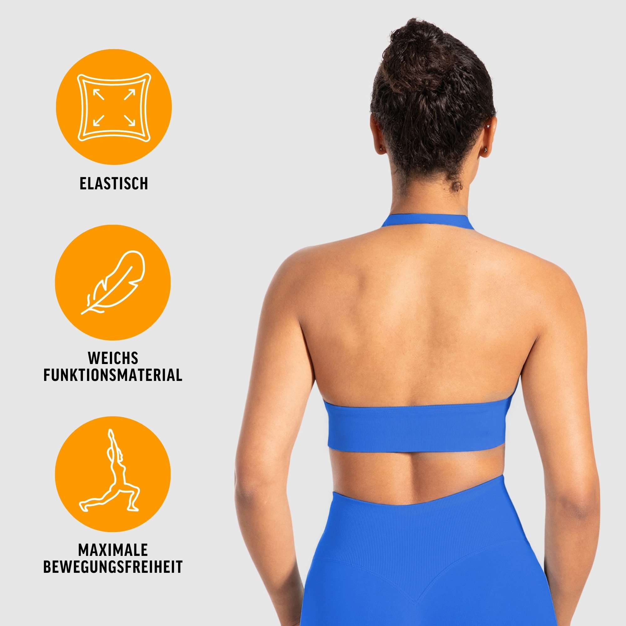 Smilodox Sport-BH Myrah Twisted, Shaped Fit Wickel-V-Ausschnitt & offener Rücken Yoga Bra, elastisches Funktionsmaterial, Ohne Bügel, Alltag & Gym – Bild 2 von 5