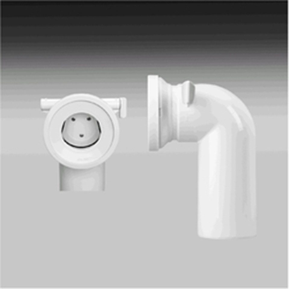 WC-Anschlussrohr SANIT PP-WC-Anschlussbogen 90Gr.,DN 100 mit verriegelbarem rat blocker