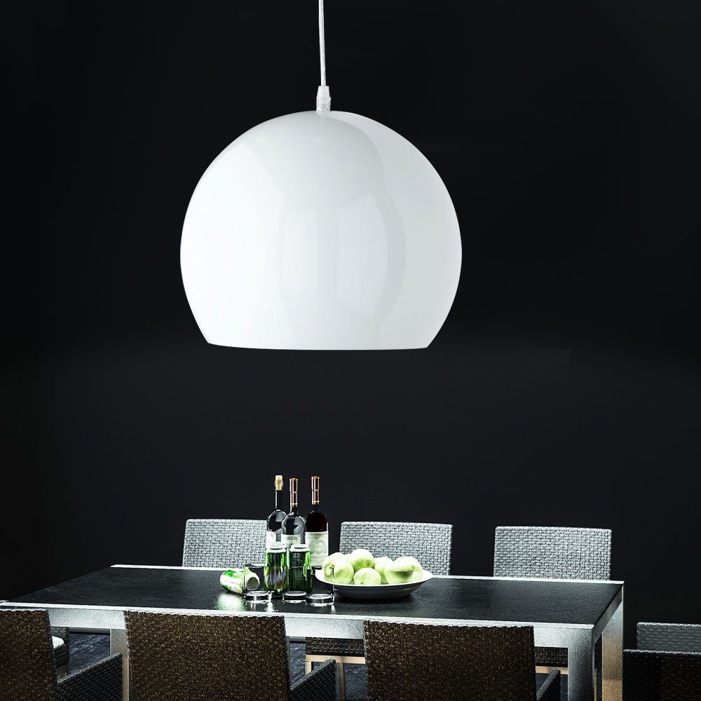 Pendel Lobby weiß- Beleuchtung Flur Metall Warmweiß, LED LED Hänge etc-shop Lampe Leuchtmittel Wohnraum inklusive, Pendelleuchte,