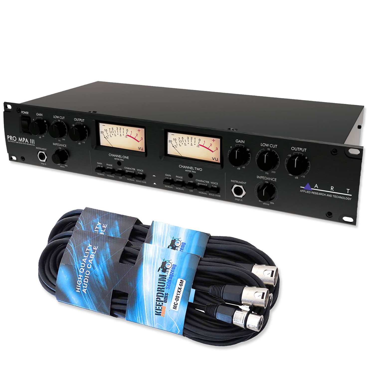 Art Audio ART Vorverstärker Pro MPA III 2-Kanal Röhren-Preamp mit Kabel Digitales Aufnahmegerät (Röhrenvorverstärker)