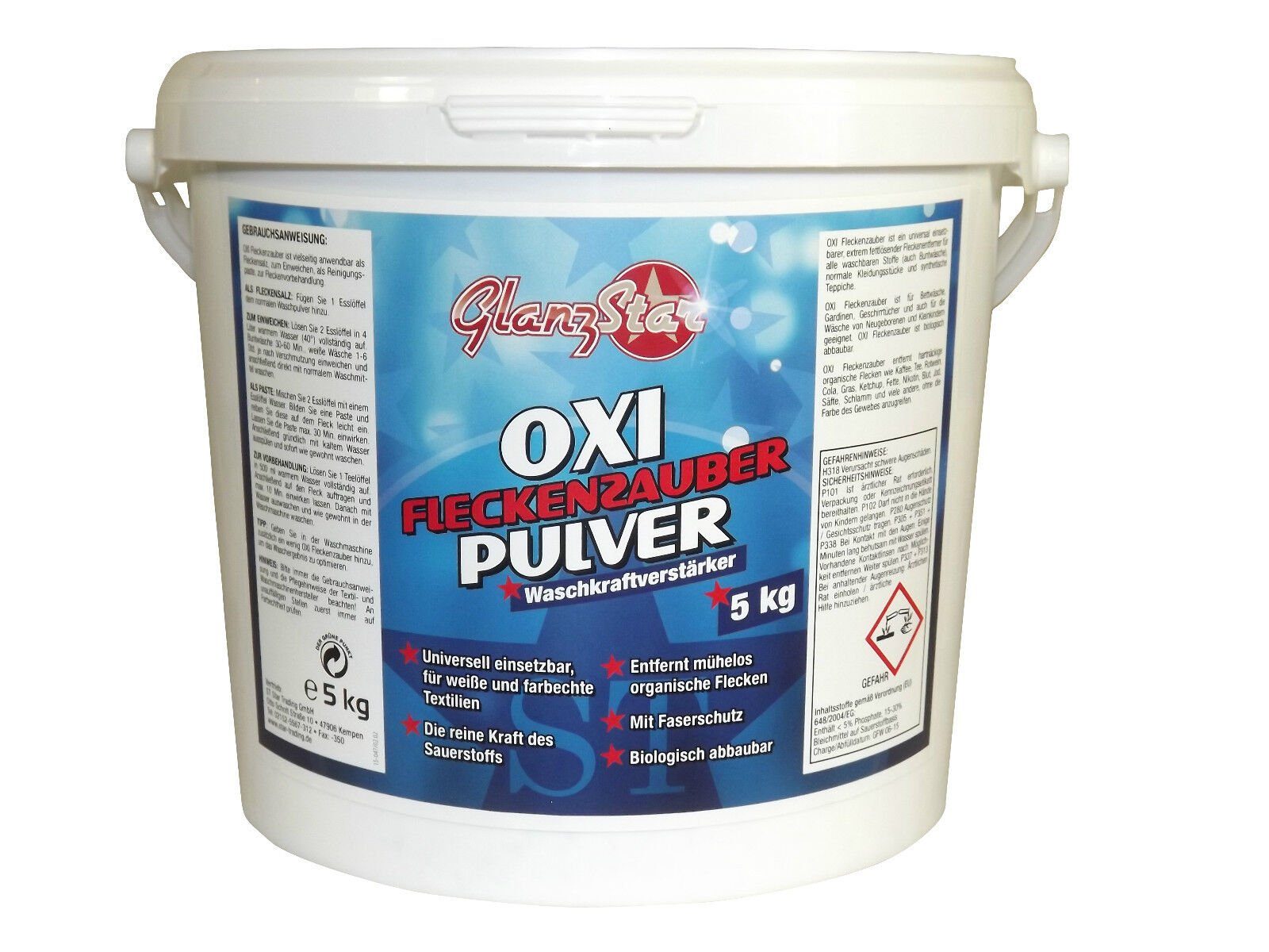 Glanzstar Glanzstar Oxi Fleckenzauber 5kg (hochwirksam) Pulver Spezialwaschmittel