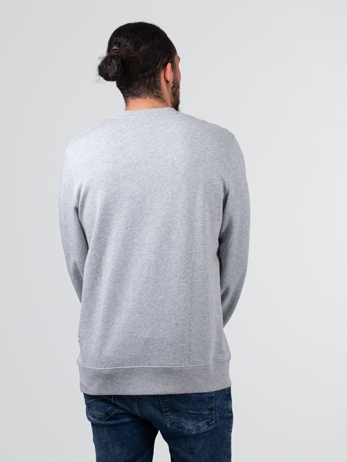Sweatshirt Grey Hugh Wood Logo WOOD Melange Wood Sweater WOOD