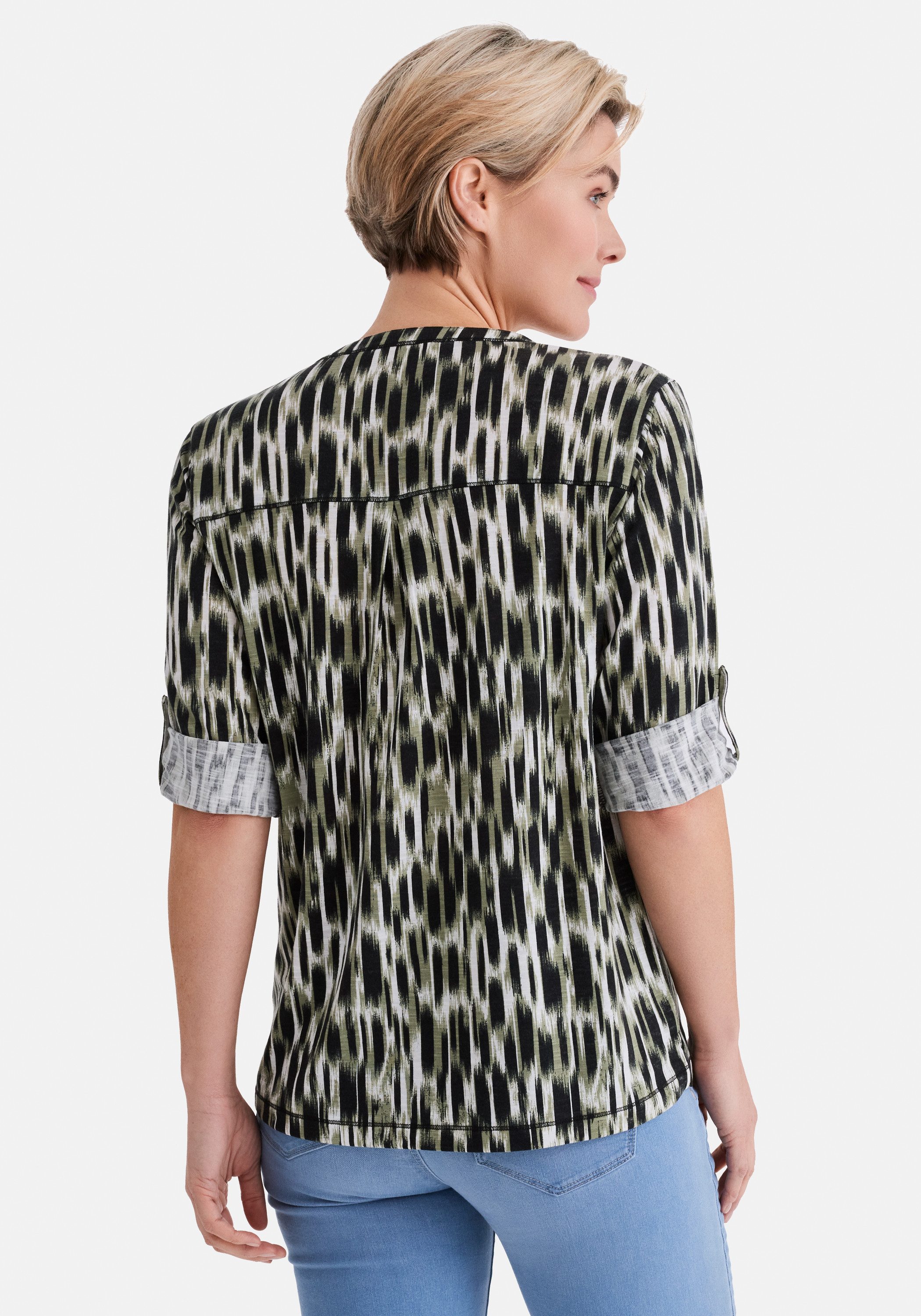 STOOKER WOMEN 3/4-Arm-Shirt MARIE Print Shirt Bluse 3/4-Arm Regular Fit Shirt Bluse Baumwolle Shirt Knopfleiste für Damen