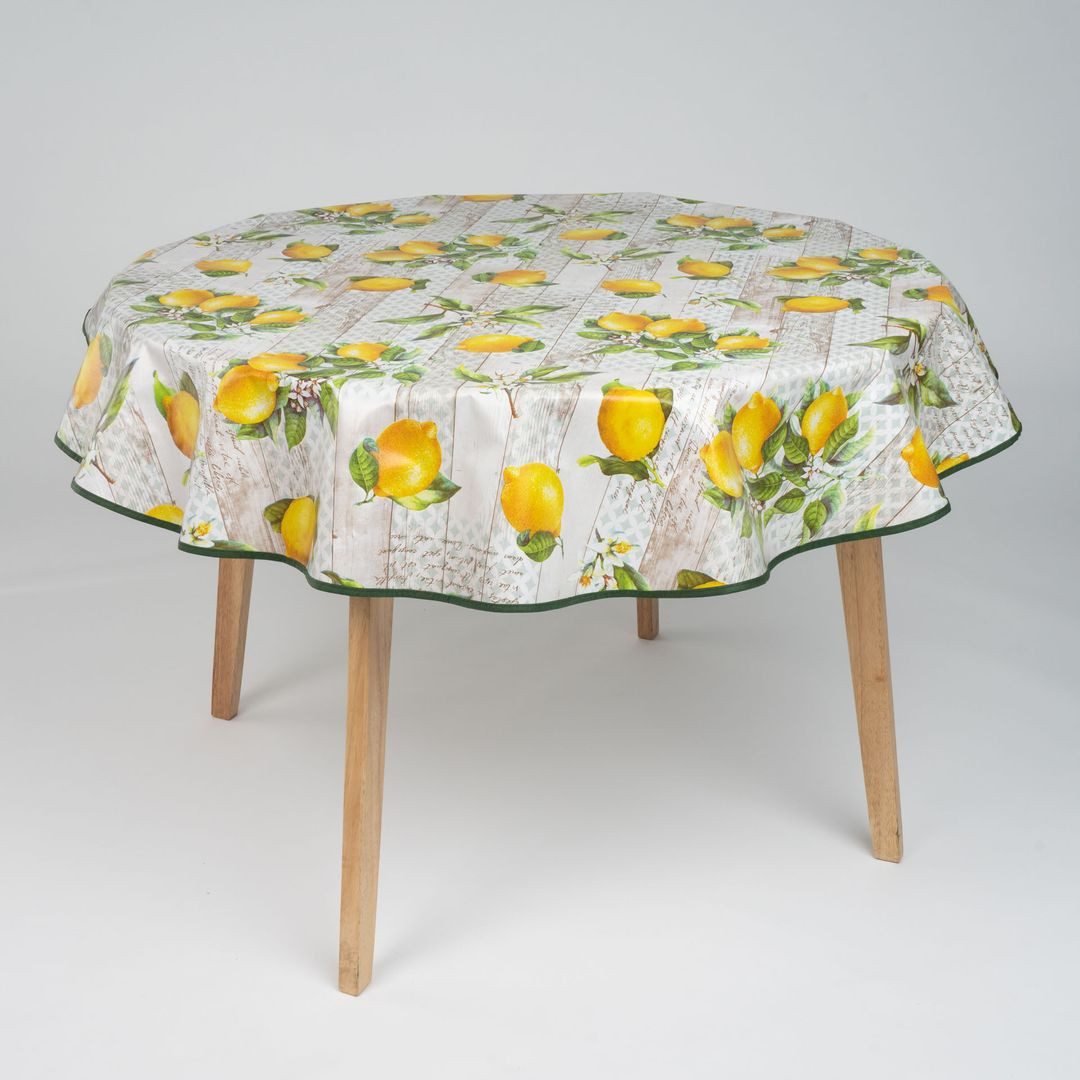 laro Tischdecke 140cm runde Wachstuchtischdecke mit Saum-Eingefasst Lemonix günstig online kaufen