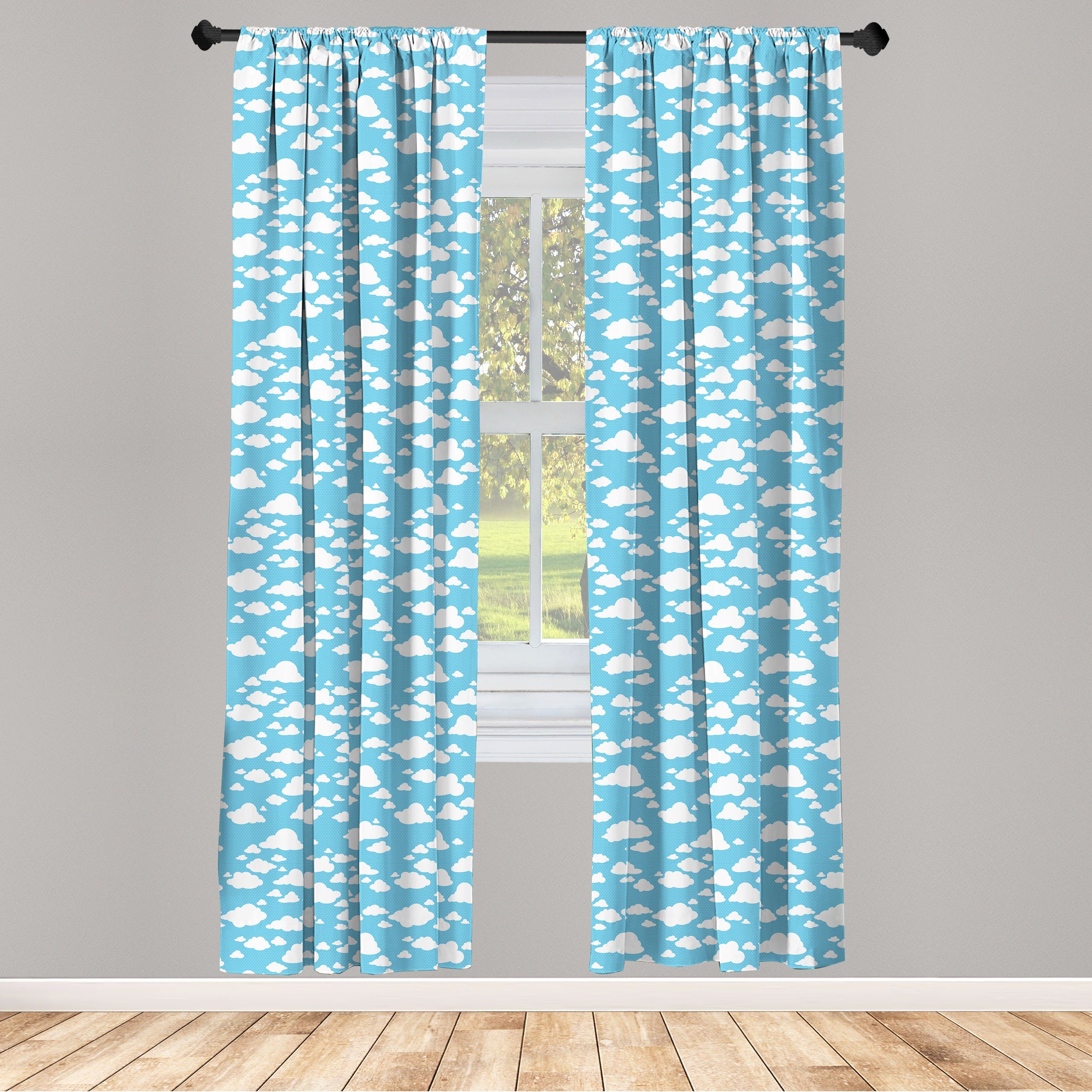 Dekor, Klar für Wohnzimmer Schlafzimmer Gardine Sommer-Himmel-Muster Blau Abakuhaus, Microfaser, Vorhang