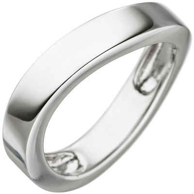 Schmuck Krone Silberring Ring aus 925 Silber rhodiniert, flach, schlicht, Silber 925