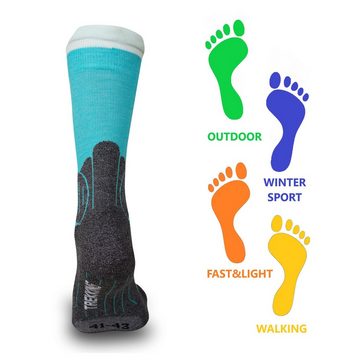 Wandersocken Trekkingsocken mit mittelstarker Polsterung Coolmax funktionsocken sport socken damen outdoor socken herren funtionsocken (Beutel, 3 Paar)