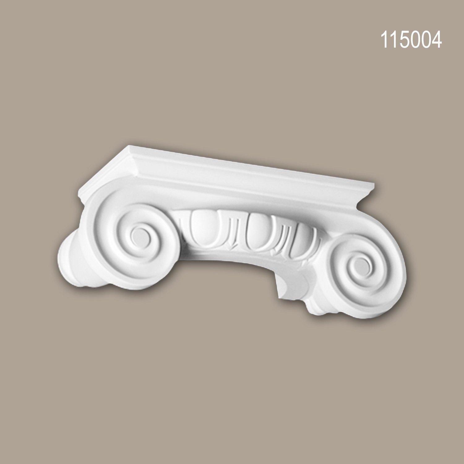 Profhome Wanddekoobjekt 115004 (Halbsäulen Kapitell, 1 St., Säule, Zierelement, Stucksäule, Dekosäule), weiß, vorgrundiert, Stil: Ionisch