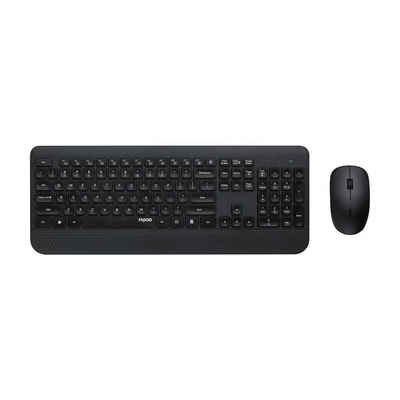 Rapoo X3500 kabelloses Tastatur-Maus-Set, 2.4 GHz, 1000 DPI, Schwarz Tastatur- und Maus-Set