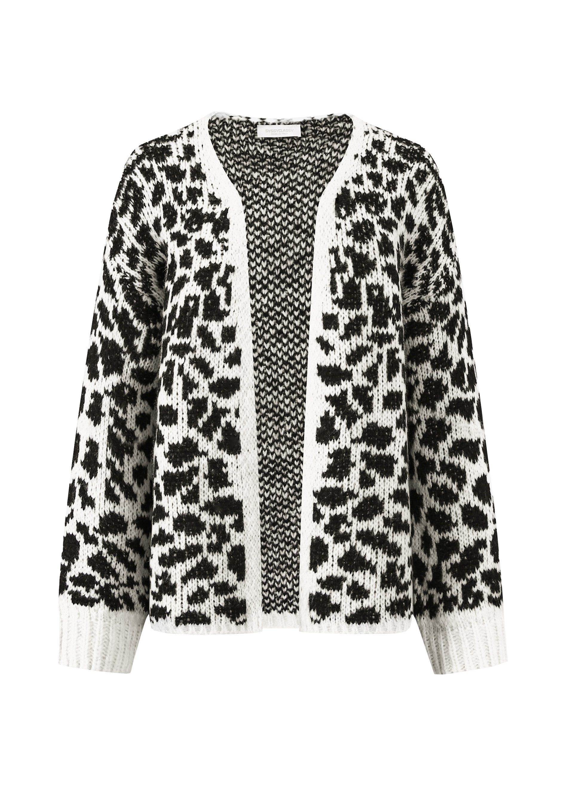 SASSYCLASSY Cardigan Leo-Print Cardigan mit offener günstig online kaufen