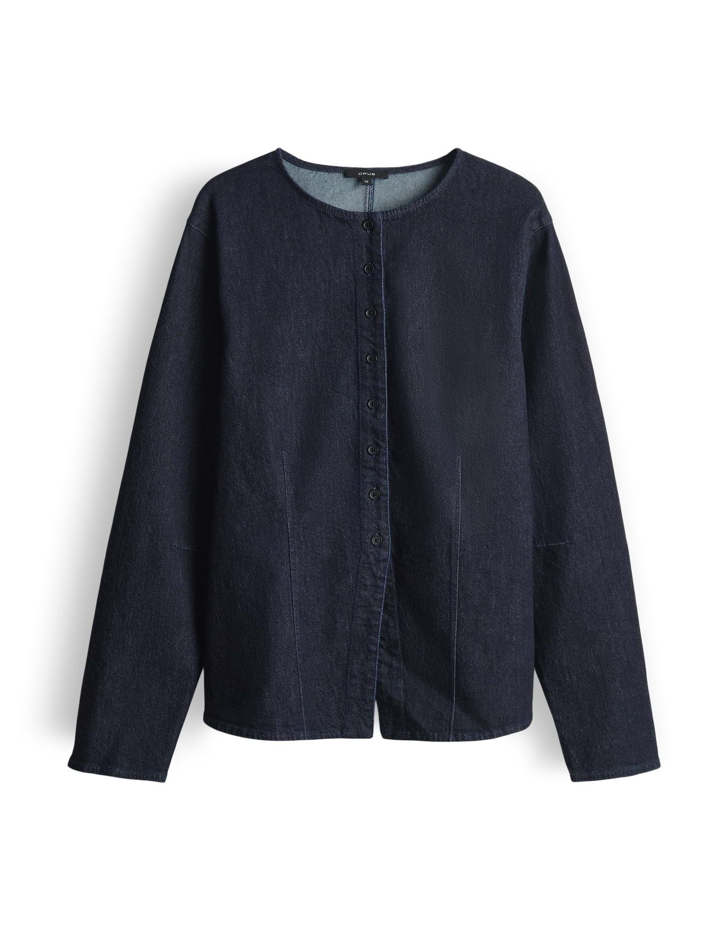 Jeansbluse FARTIS Slim tailliert in dunklem Denimblau